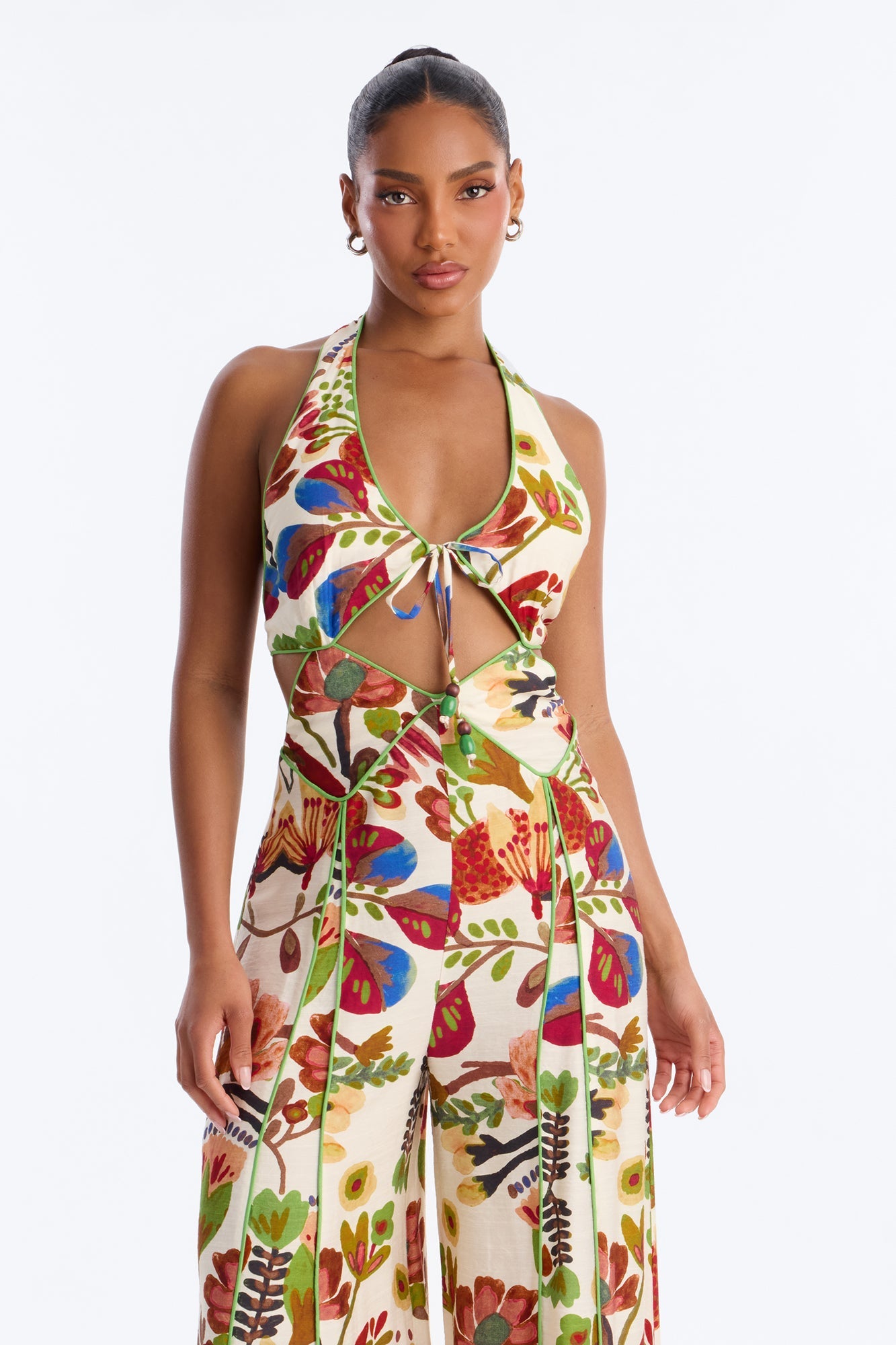 Spring Getaway Wide Leg Jumpsuit - Multi Color