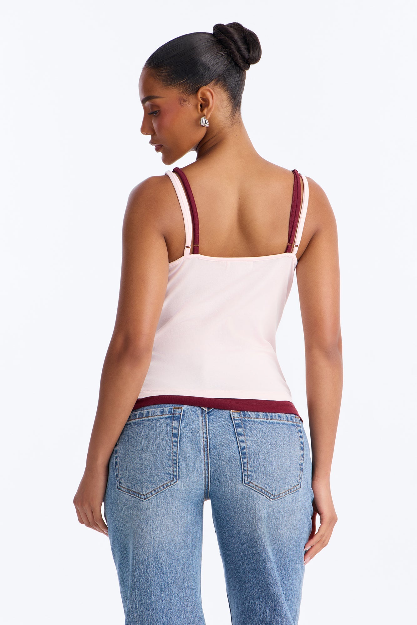 Soho Babe Double Layered Cami Top - Pink/combo