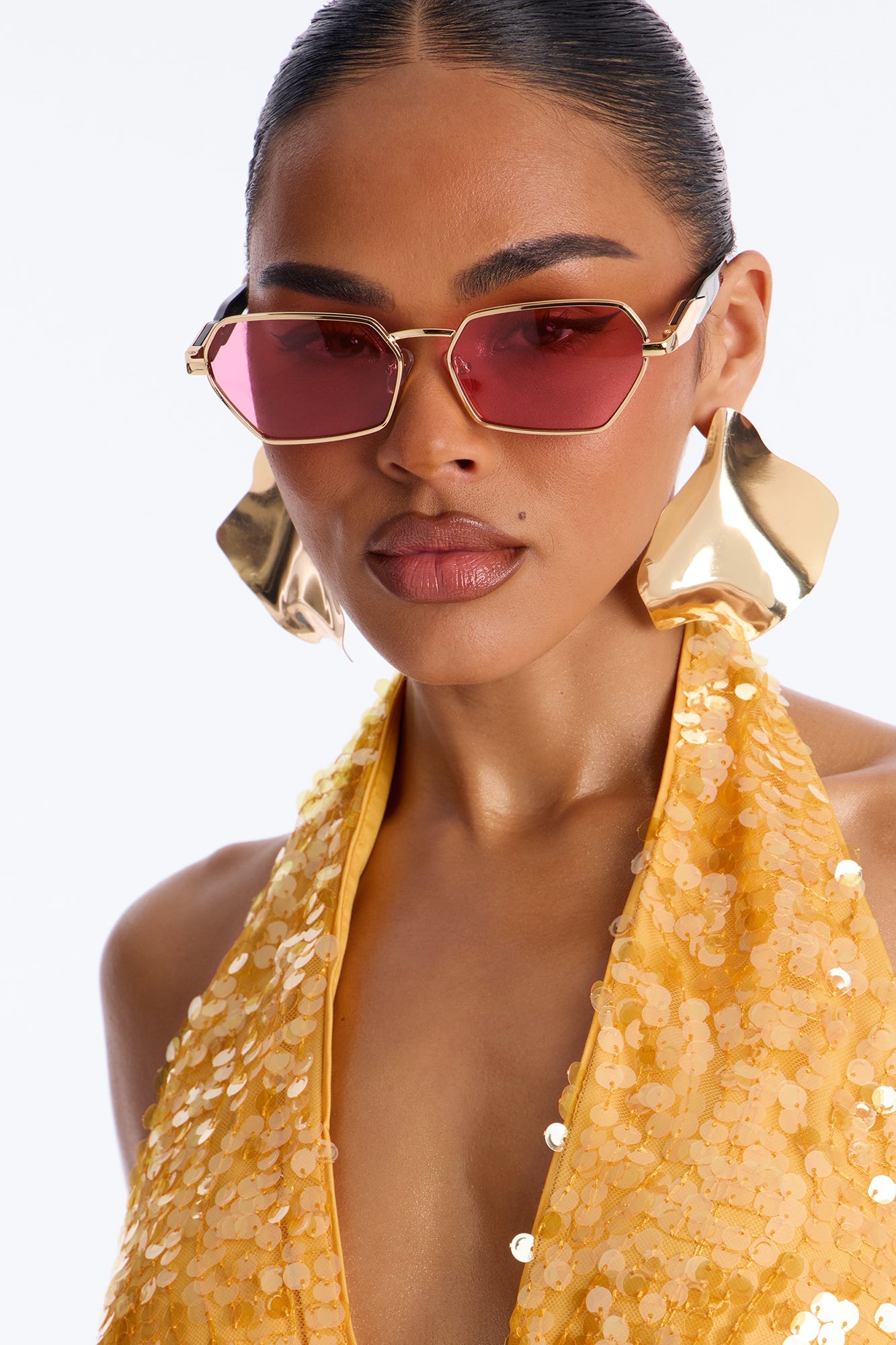 Abbot Kinney Blvd Sunglasses - Gold/Pink