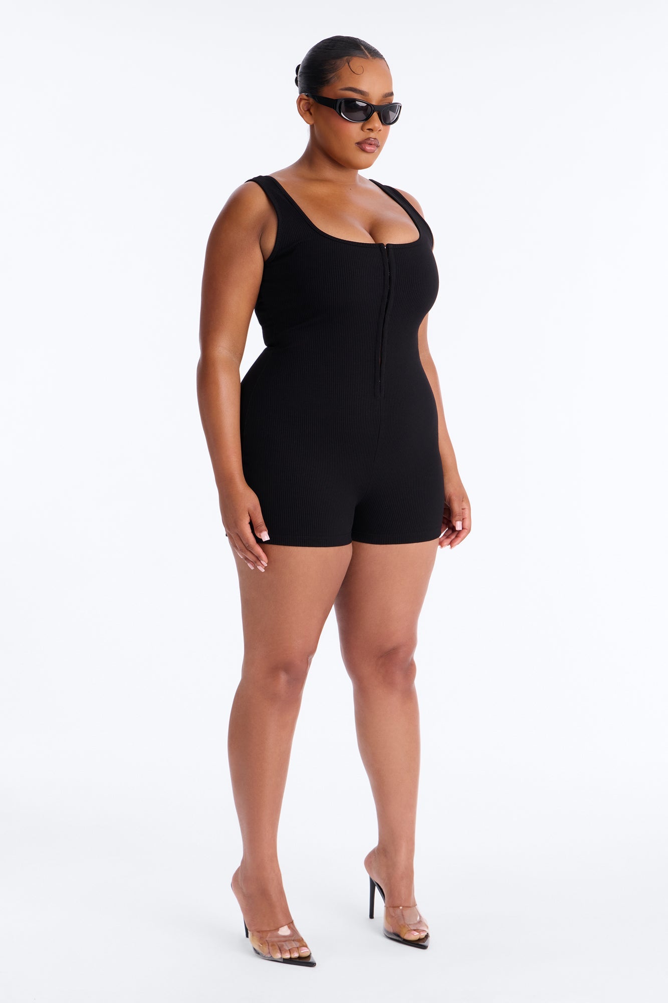 Bec Hook And Eye Snatched Romper - Black