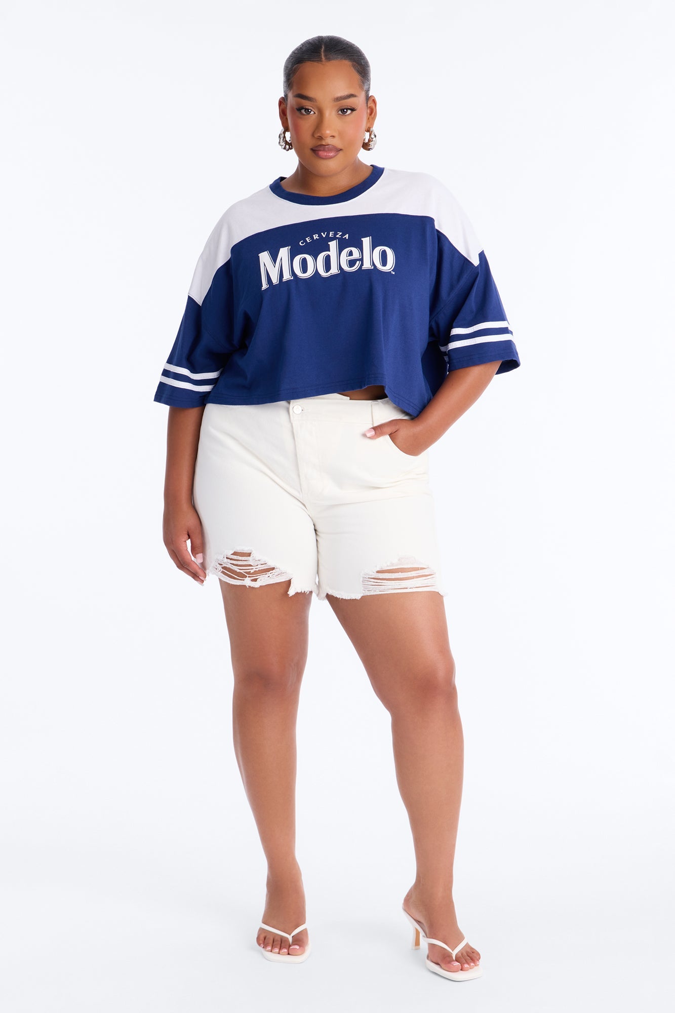 Modelo Collection Rhinestone Jersey - Navy