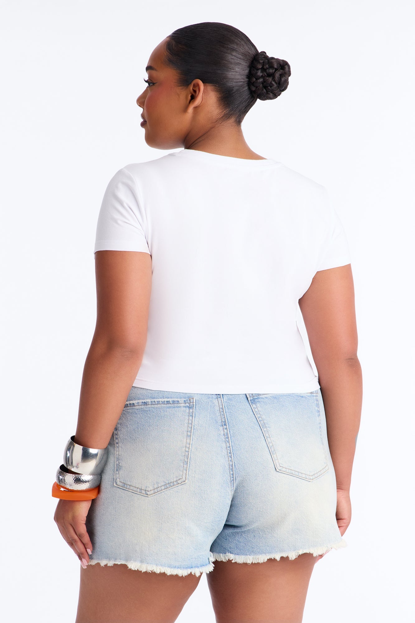 Corona Collection Rhinestone Baby Tee - White