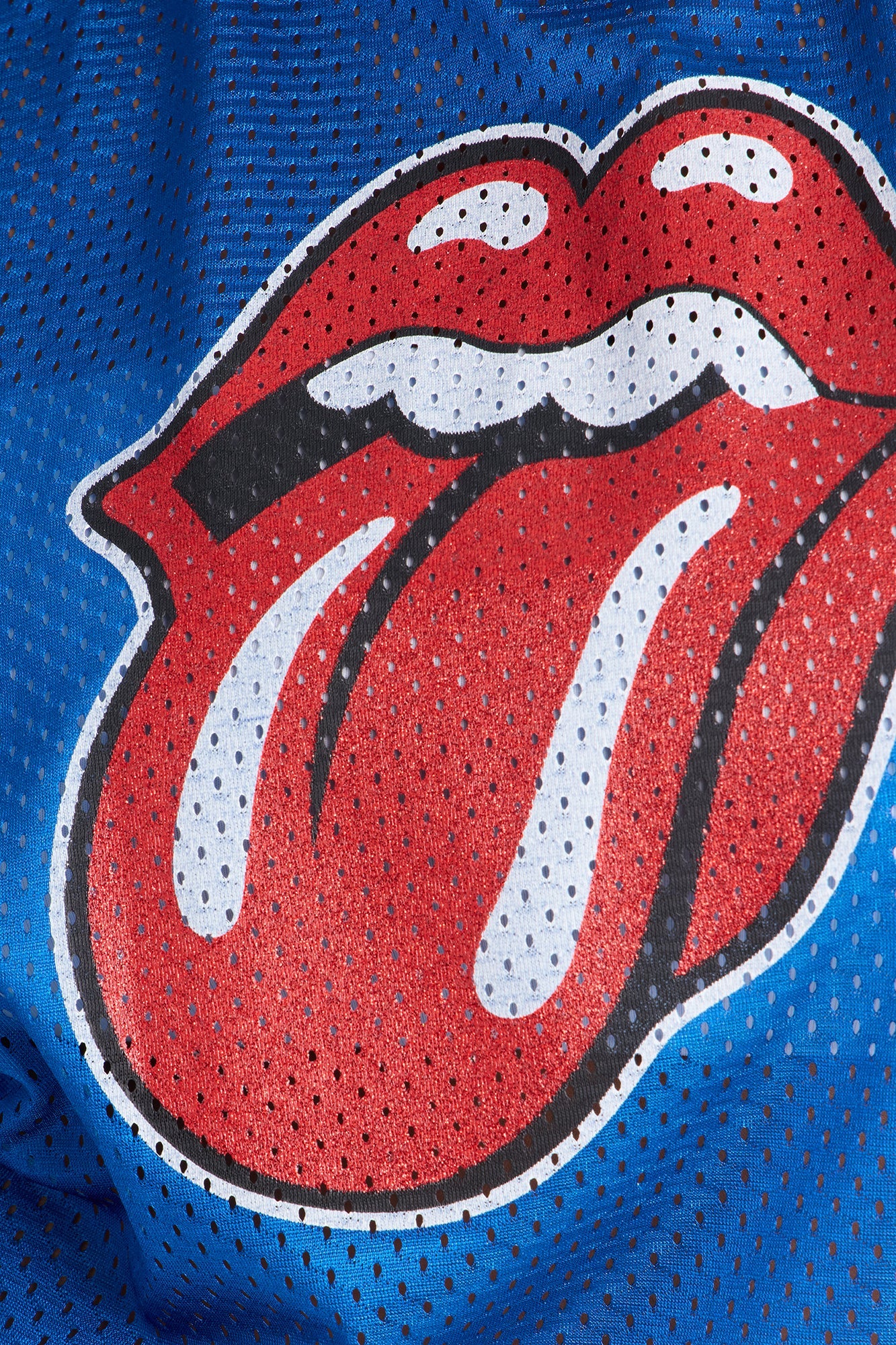 The Rolling Stones Mesh Cropped Muscle Tank - Royal