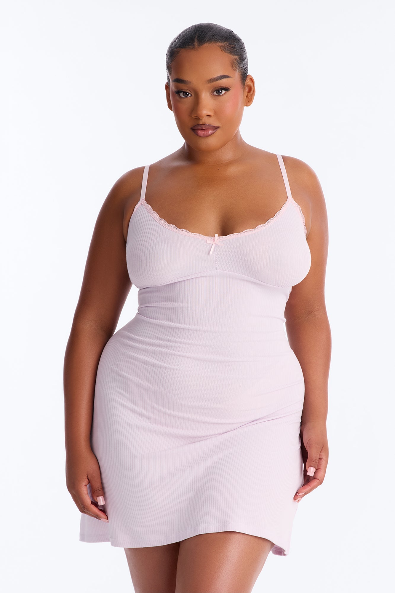 Getting Sleepy Ribbed Sleep Gown - Lavender