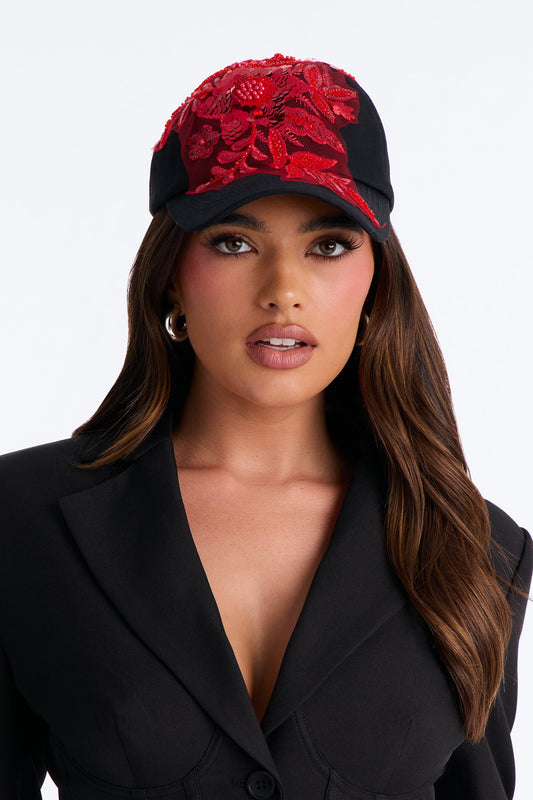 Bright Side Baseball Hat - Black/Red