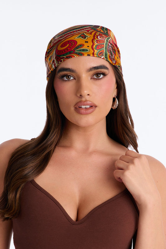 Lilly Paisley Head Scarf - Orange