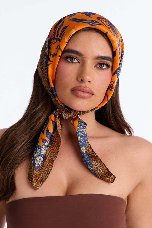 Justine Novelty Head Scarf - Orange