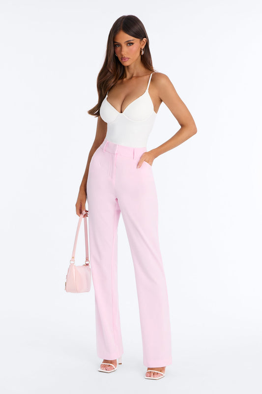 Tasha Dressy High Rise Pants - Light Pink
