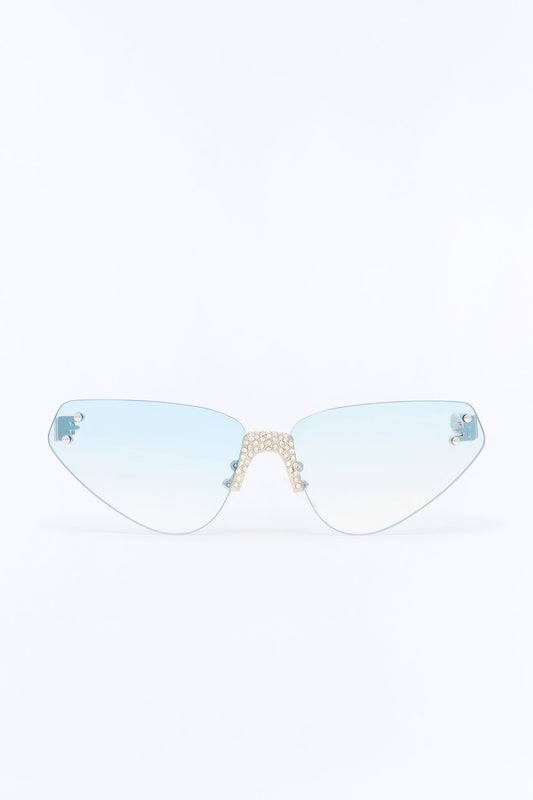 Crystal Clear Skye Sunglasses - Silver/Blue