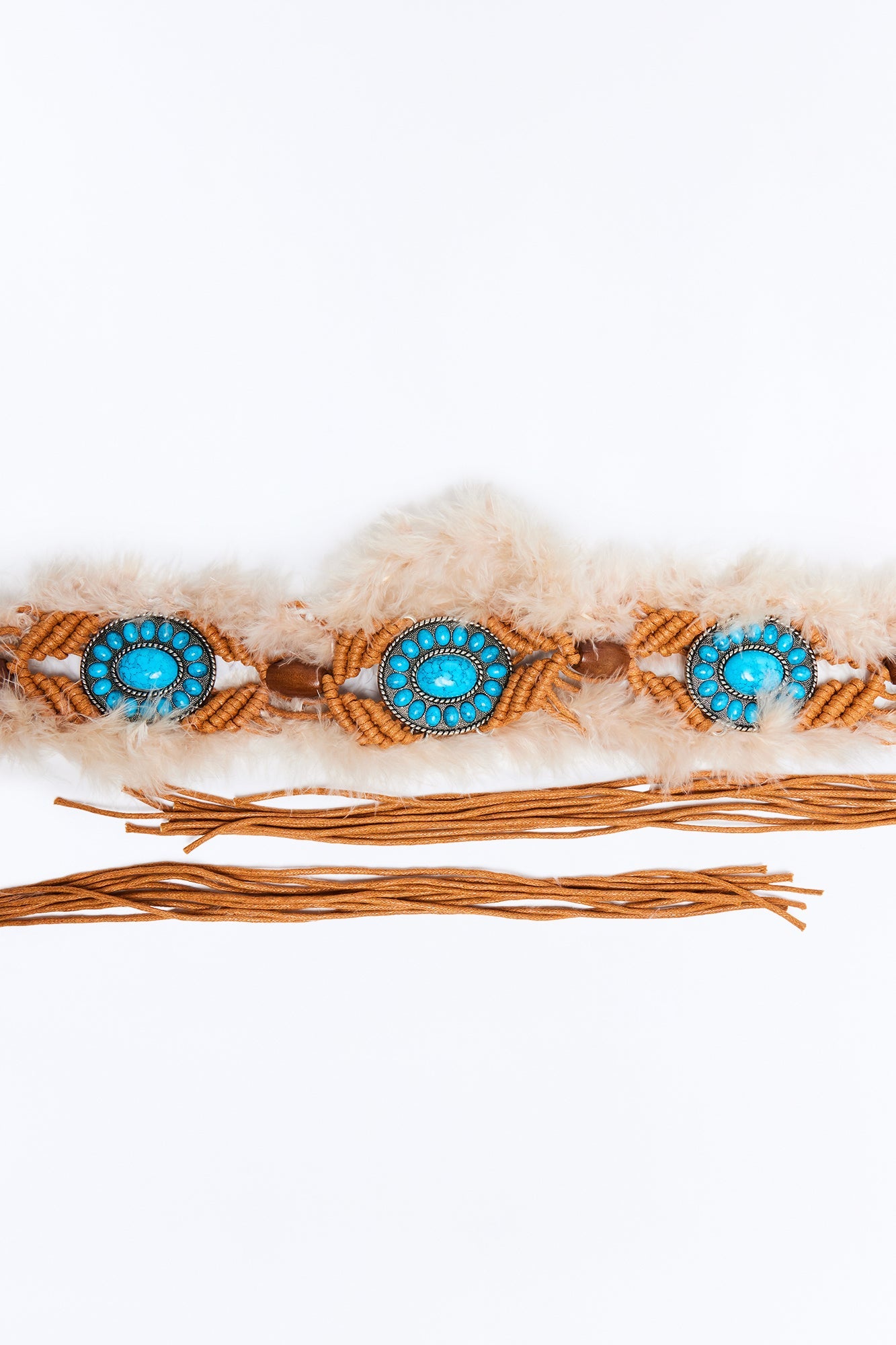 Voodoo Vibes Braided Faux Suede Belt - Brown/combo