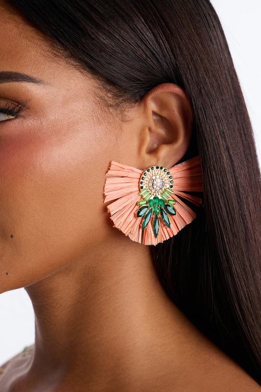 Rio Carnival Earrings - Peach/combo