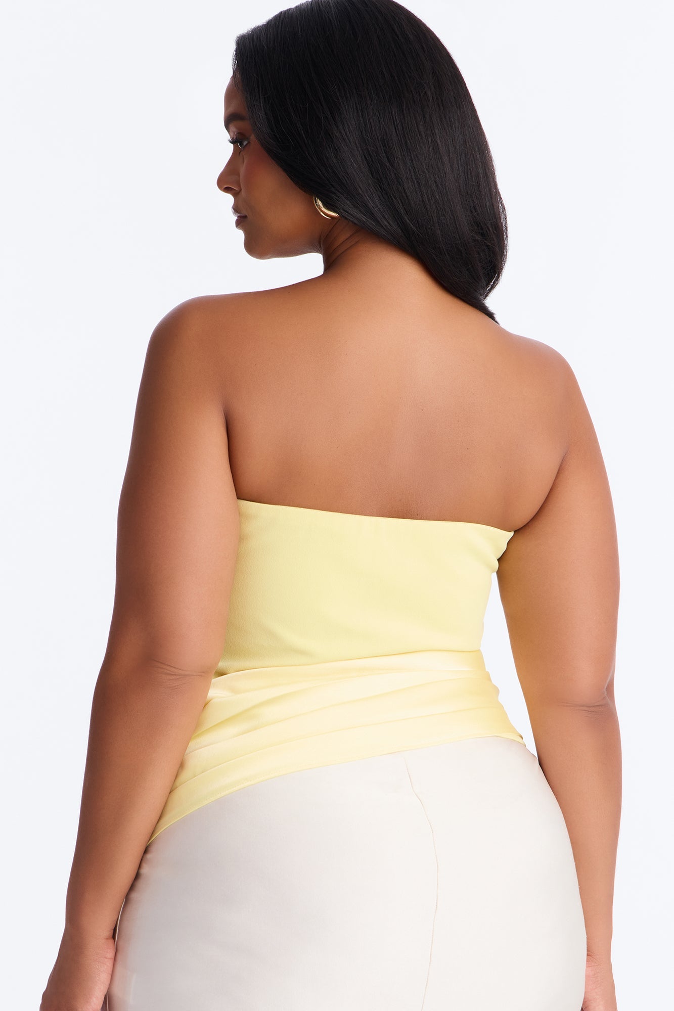 Sophistication Served Pleated Satin Corset - Butter Yellow