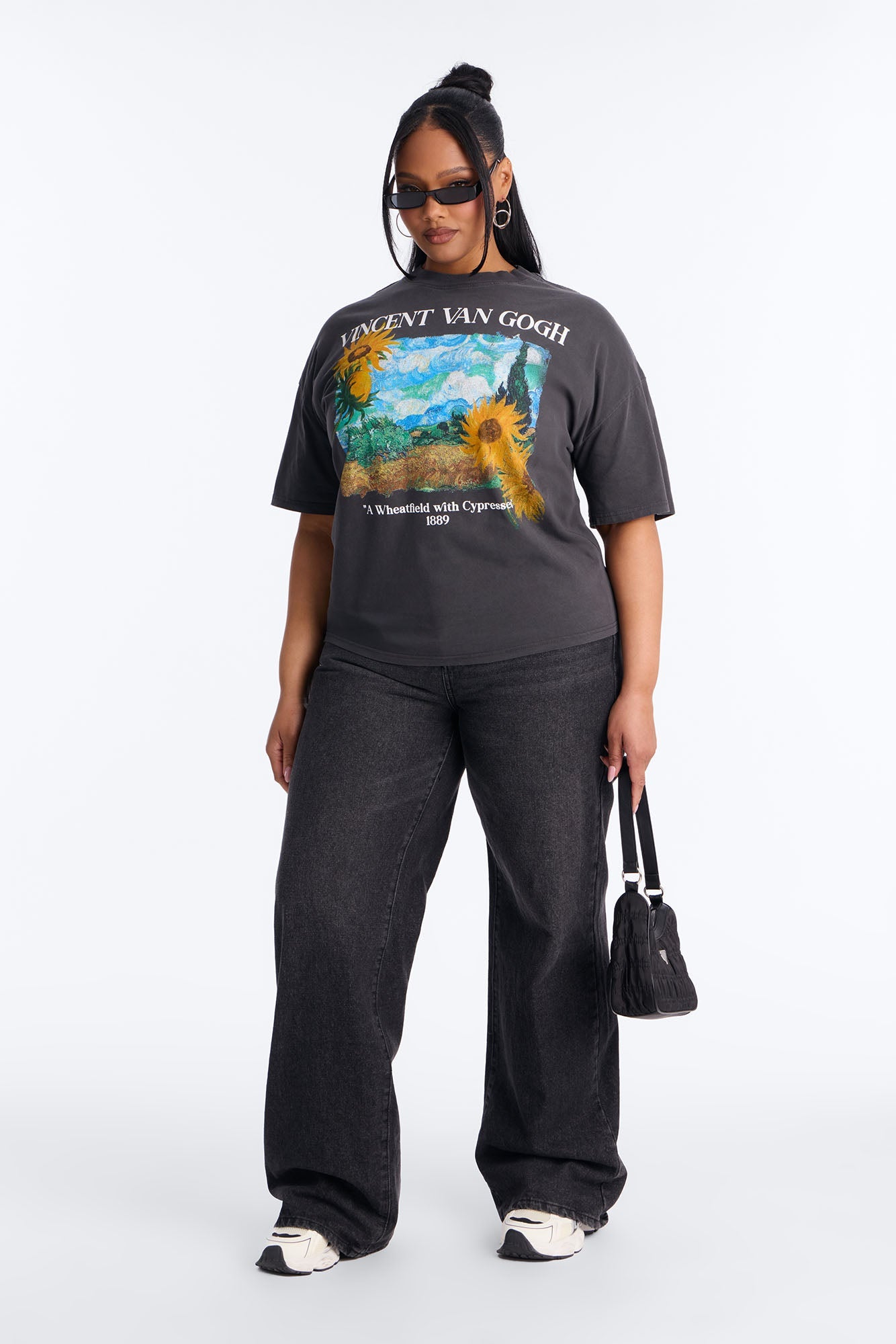Vincent Van Gogh Sunflower Tee - Black Wash