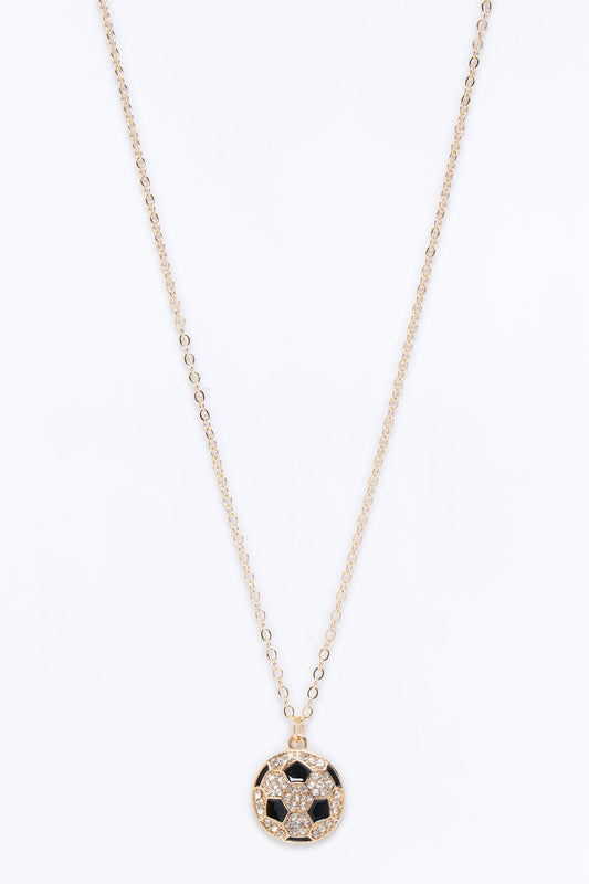 Soccer Mami Necklace - Black/Gold