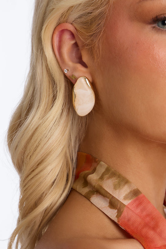 Liliana Oversized Jeweled Stud Earrings - Gold/combo