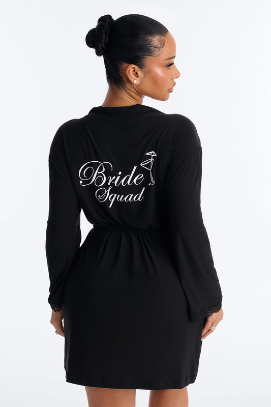 Squad Needs A Martini Robe - Black