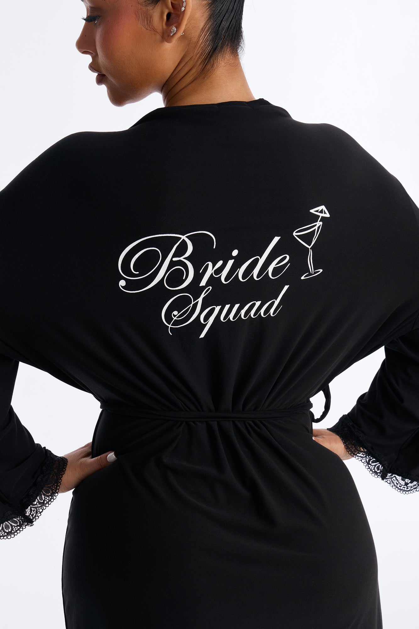 Squad Needs A Martini Robe - Black