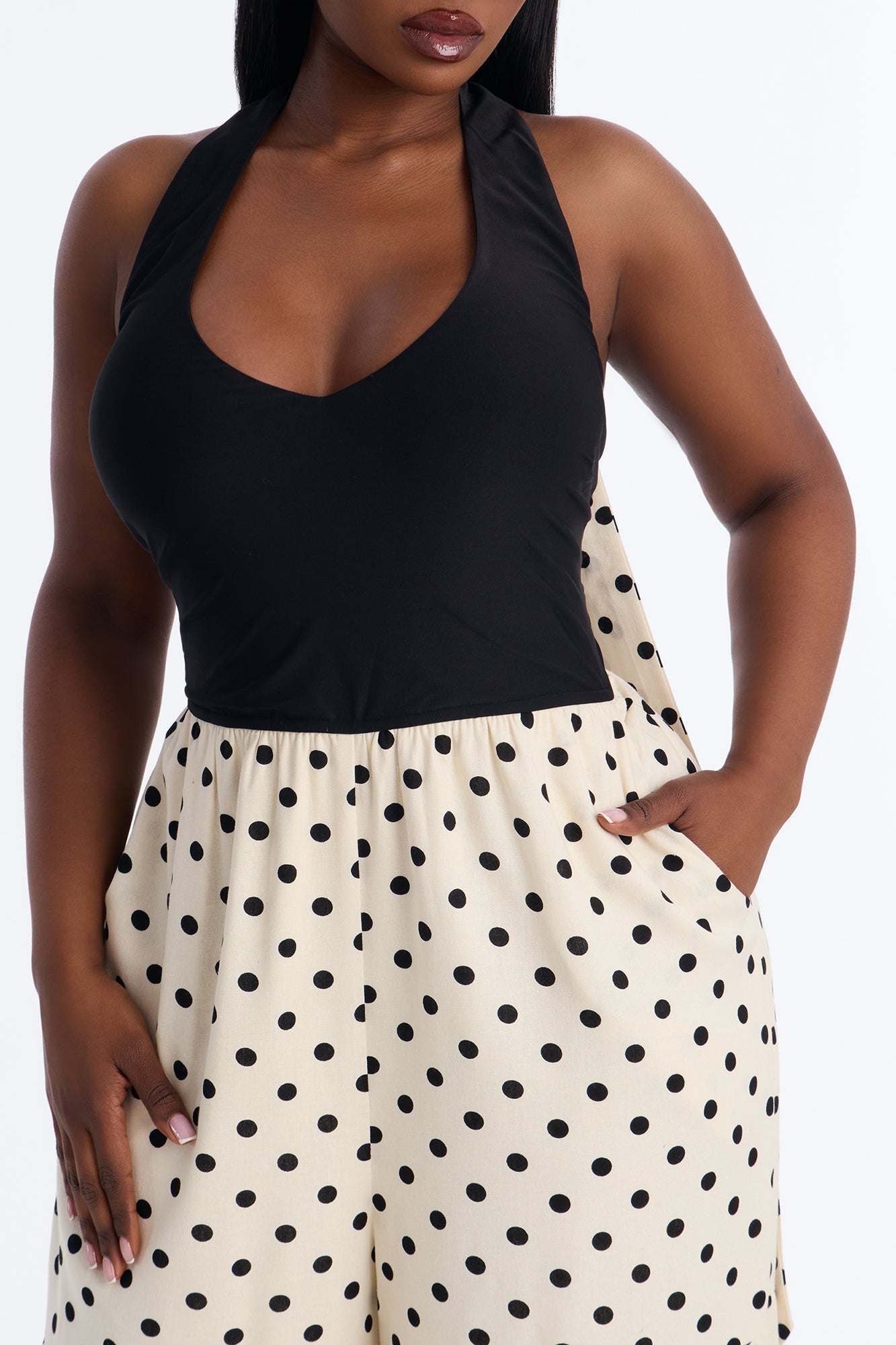 Off To Italy Polka Dot 2 Piece Jumpsuit Set - Black/combo