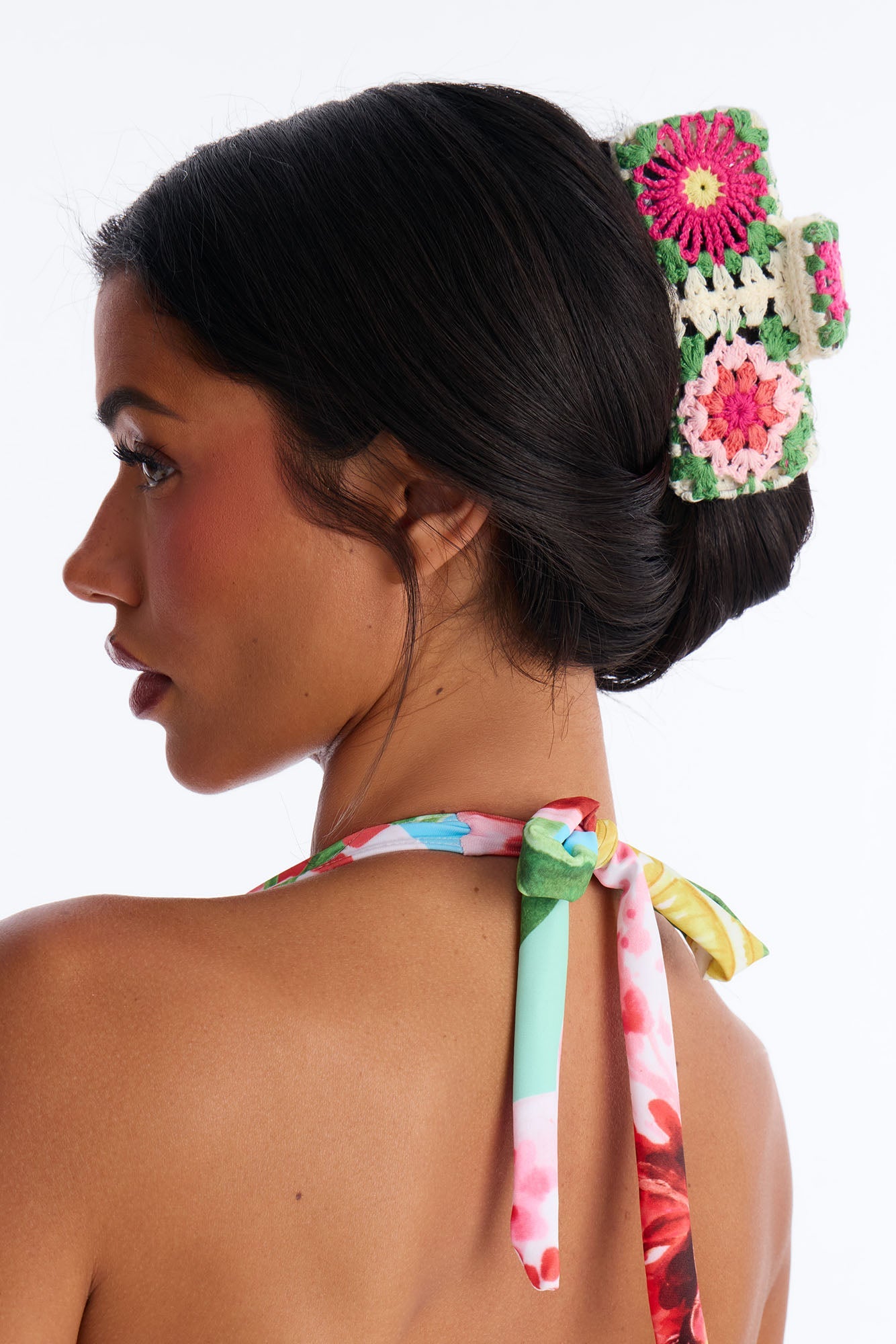 Flowers In My Hair Crochet Claw Clip - Multi Color