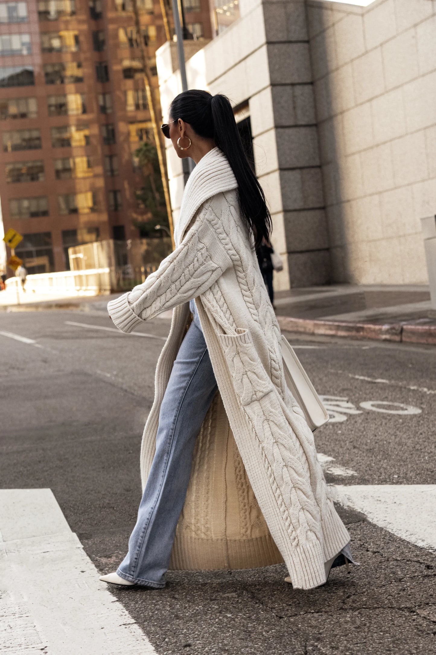 Ivory Upstate Cable Knit Cardigan JLUXLABEL