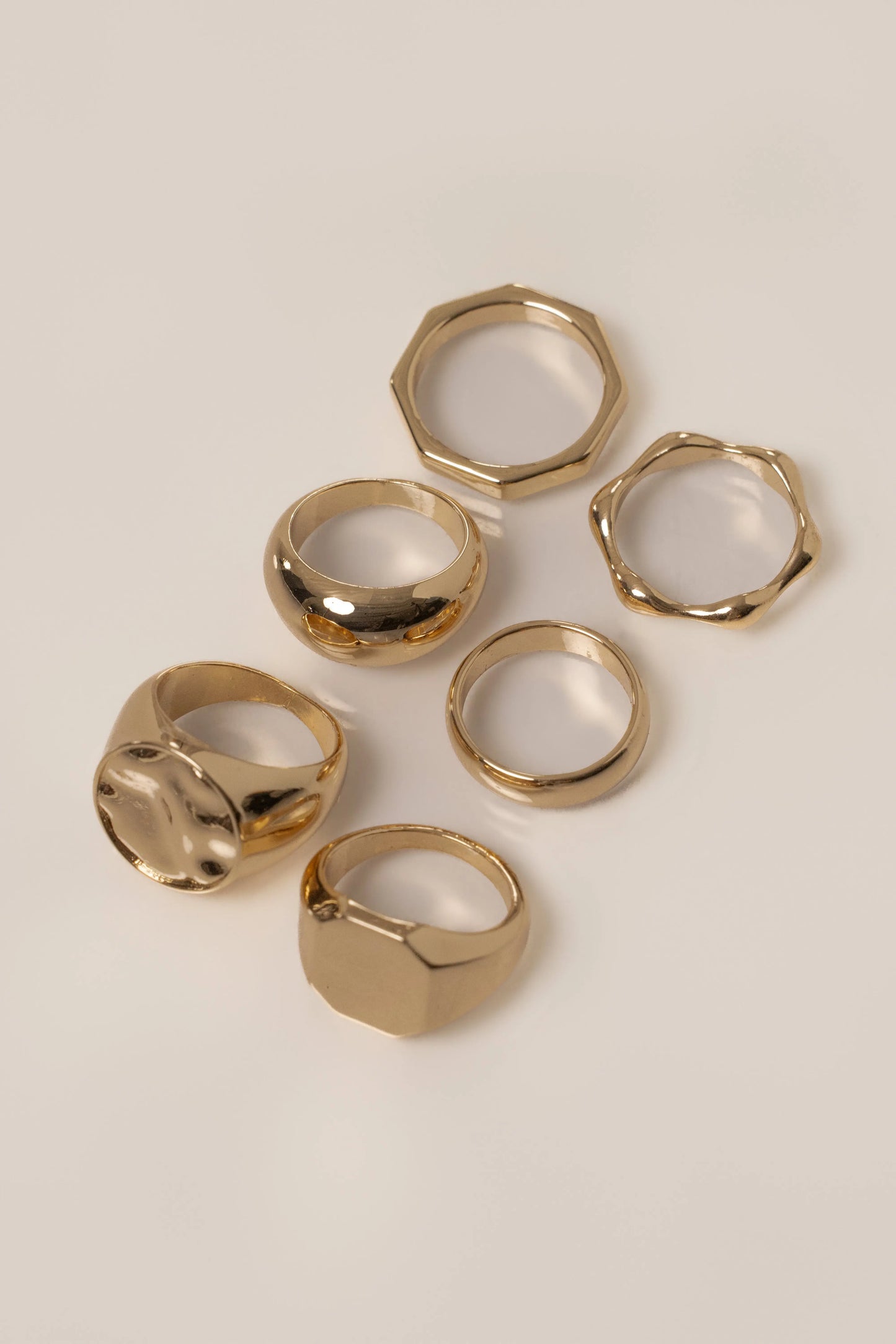 Gold  Alba 6 Ring Set JLUXLABEL