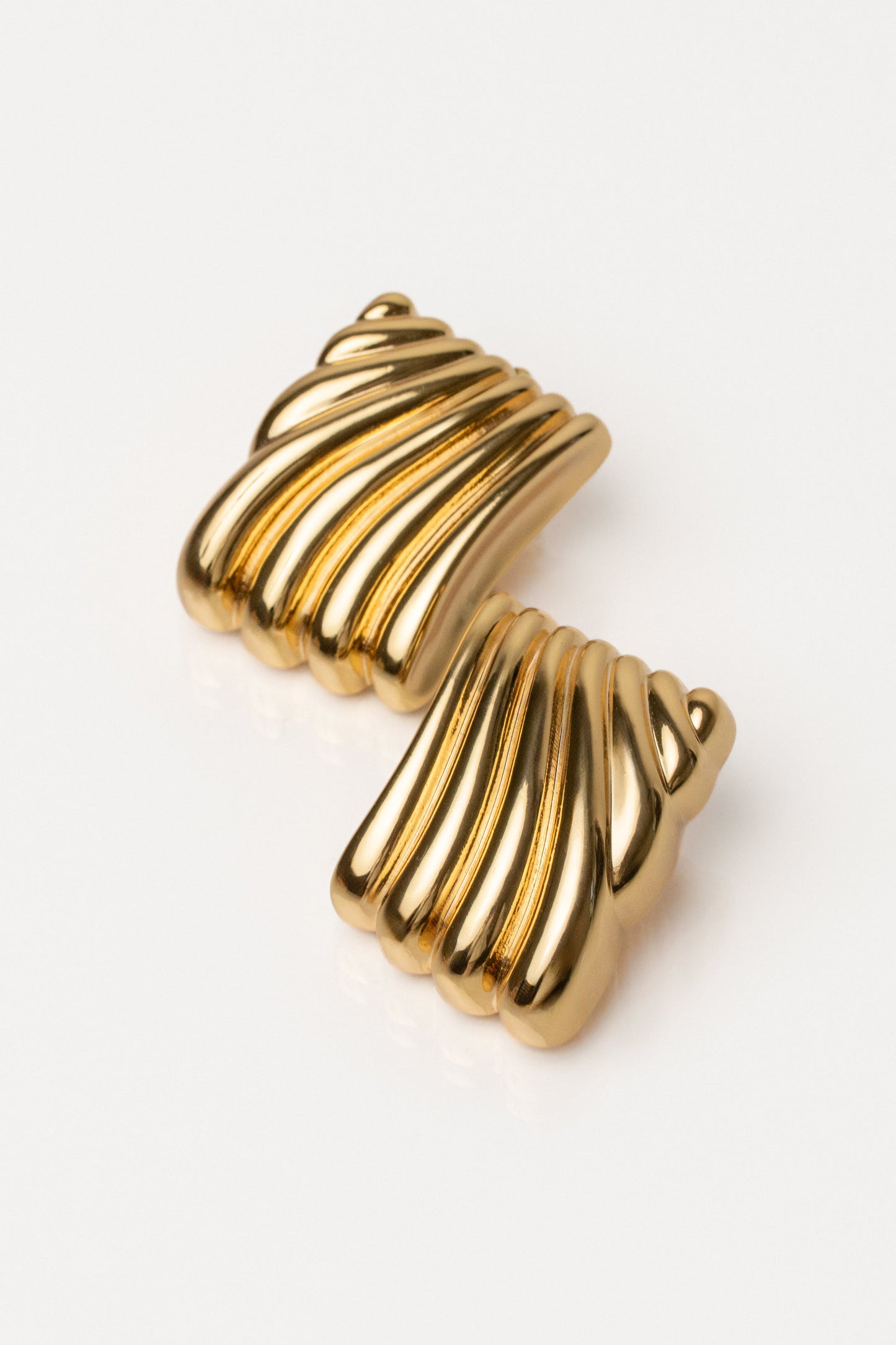 Gold Square Texture Earrings