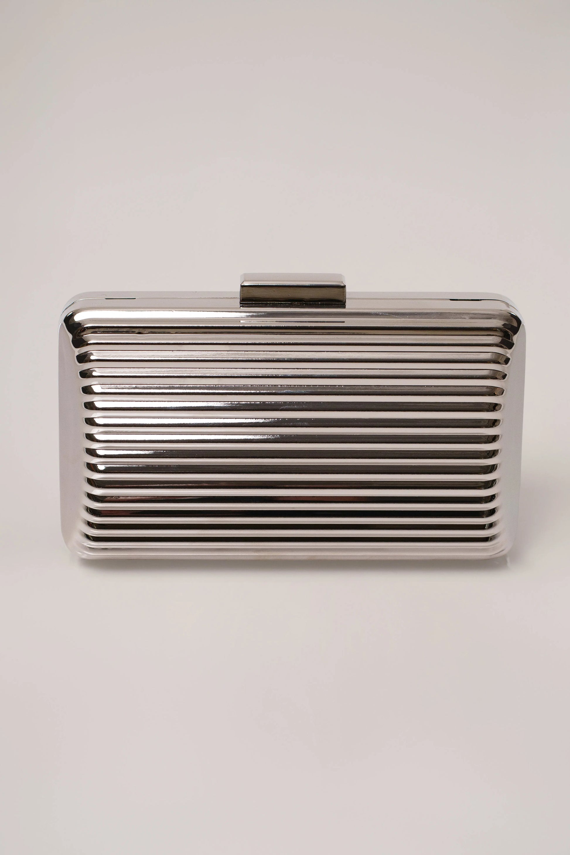 Silver Quinn Metallic Clutch JLUXLABEL