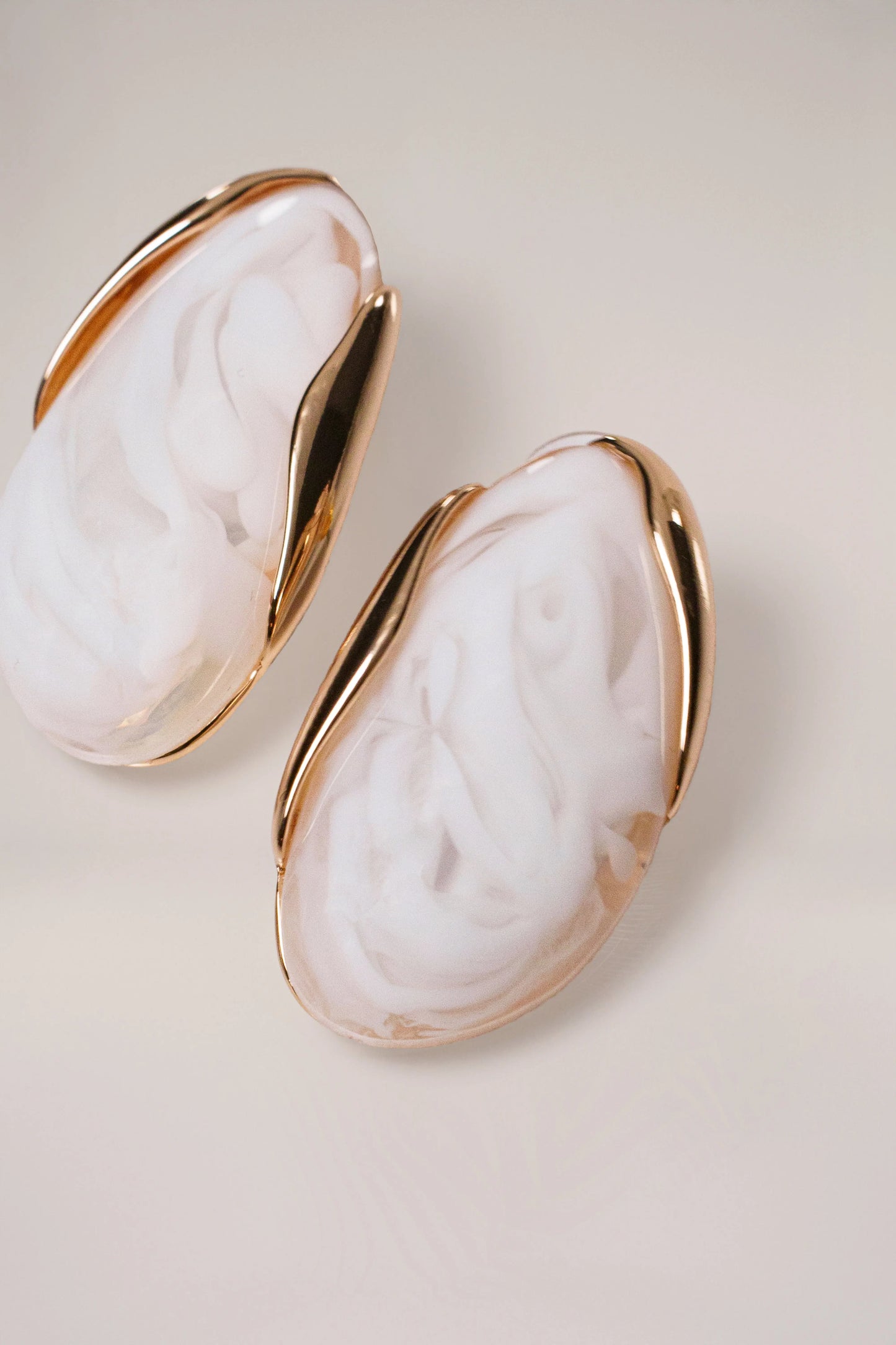 Gold Ethereal Marble Studs JLUXLABEL