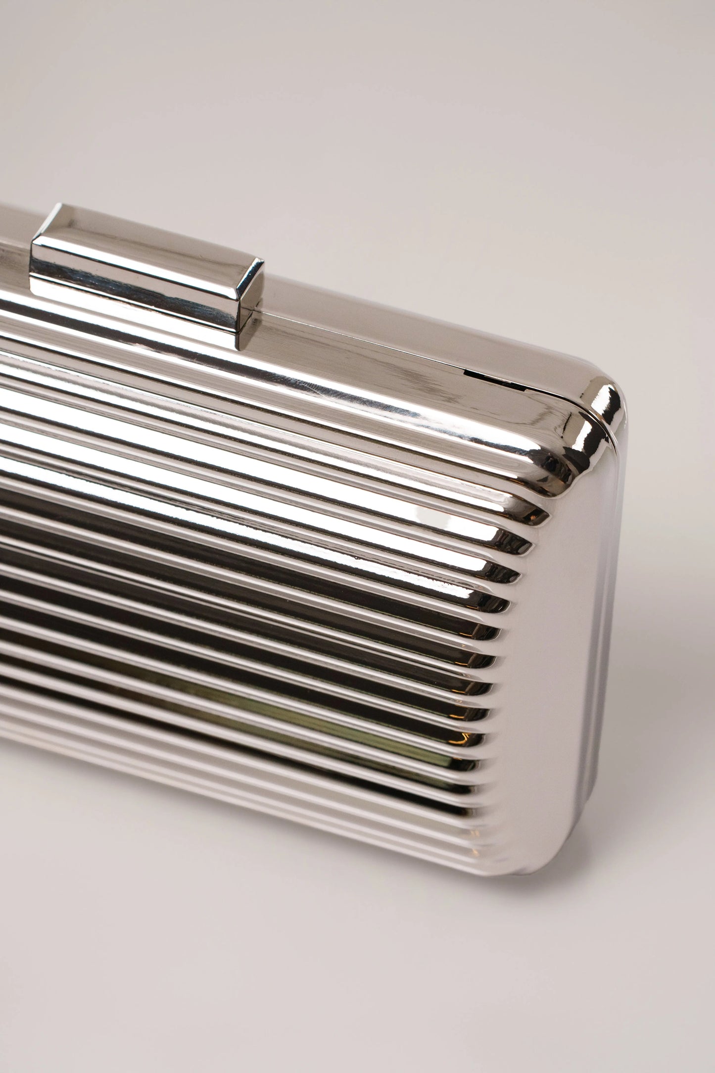 Silver Quinn Metallic Clutch JLUXLABEL
