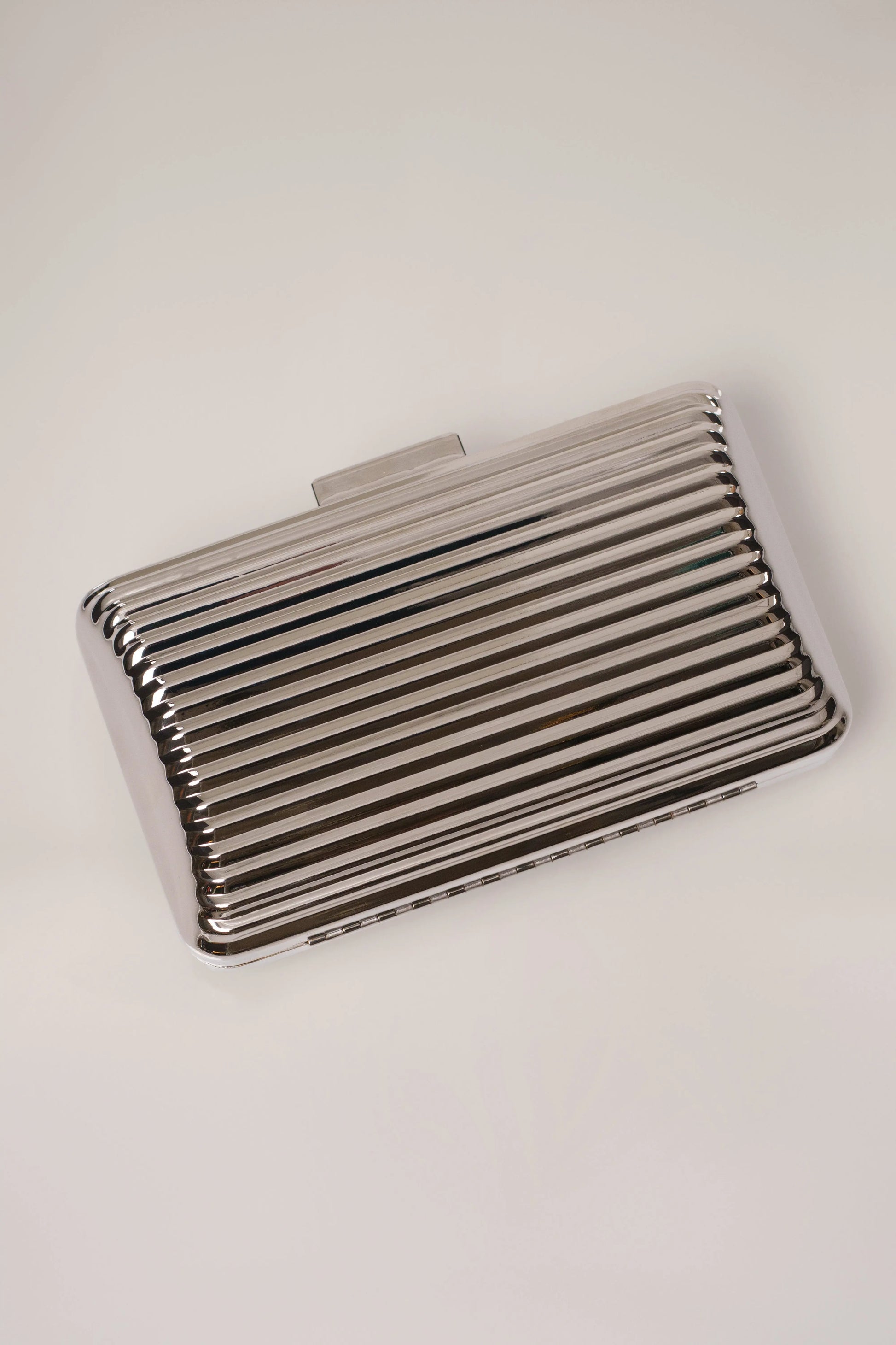 Silver Quinn Metallic Clutch JLUXLABEL
