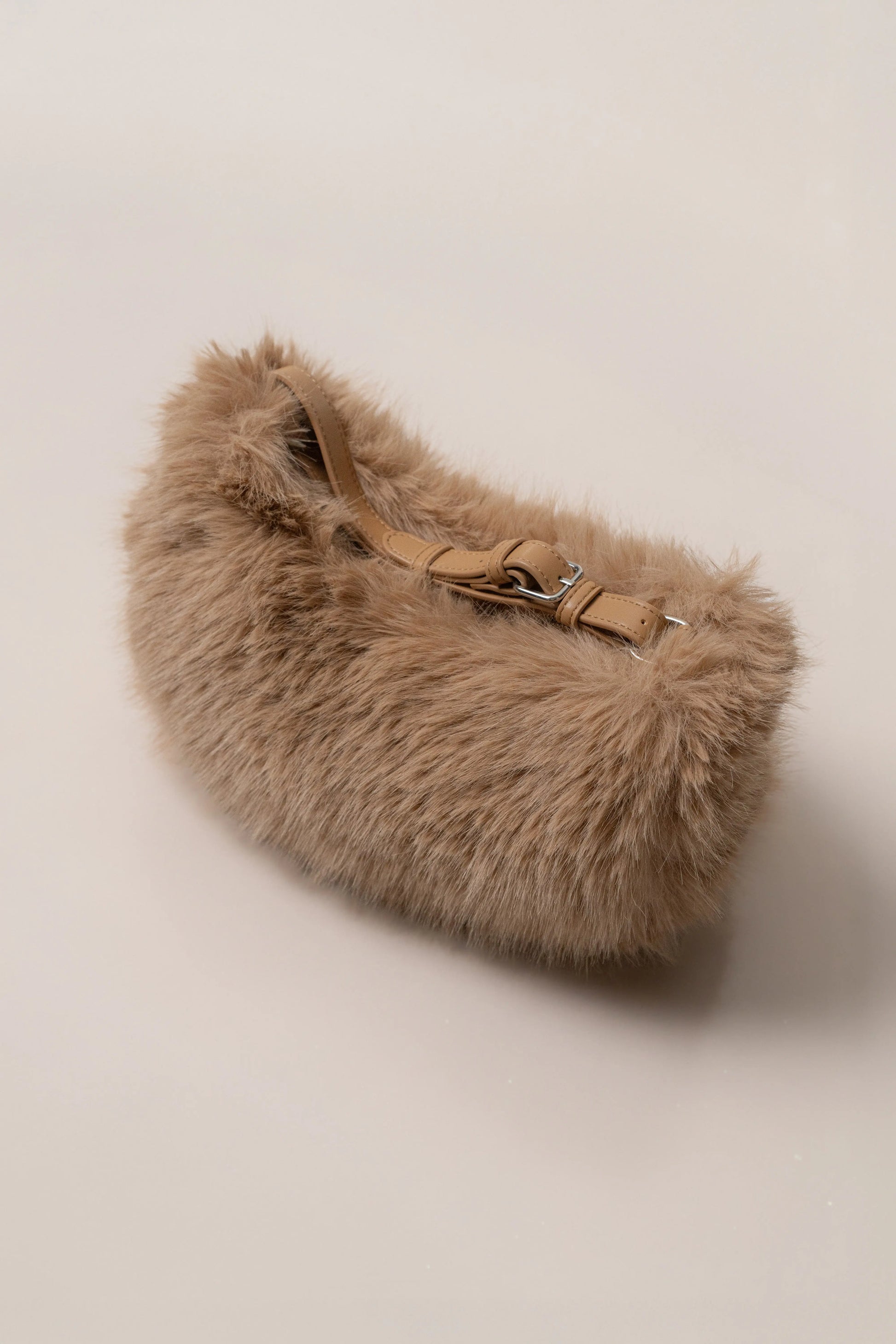 Beige Soft Season Faux Fur Bag JLUXLABEL