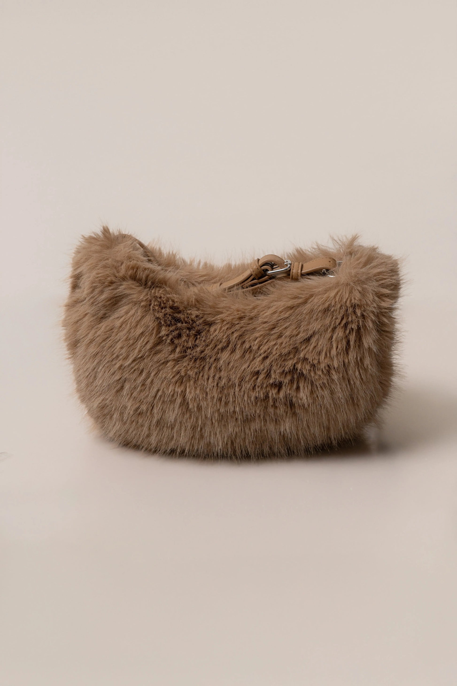 Beige Soft Season Faux Fur Bag JLUXLABEL