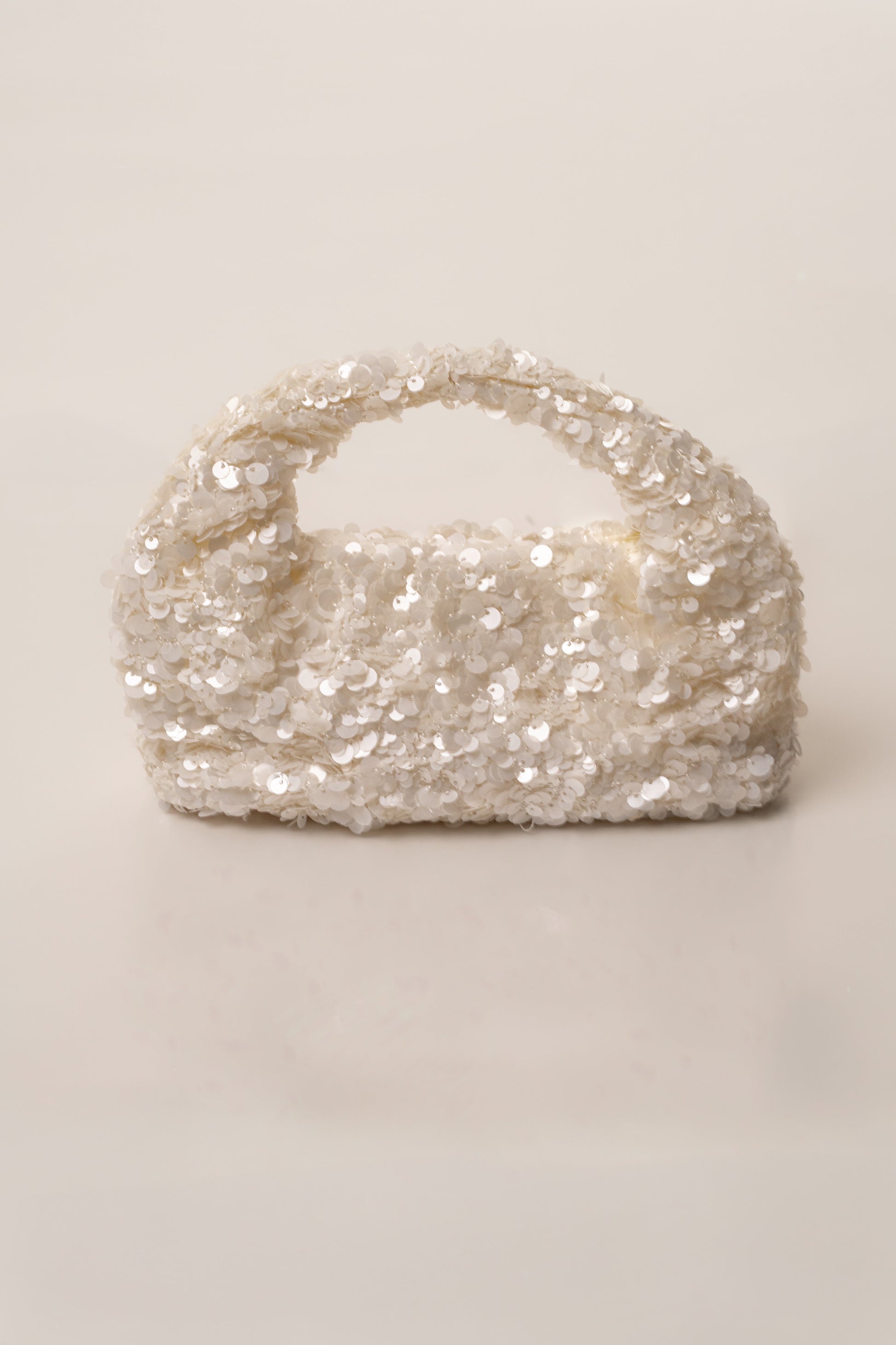 White Main Event Sequin Handbag JLUXLABEL