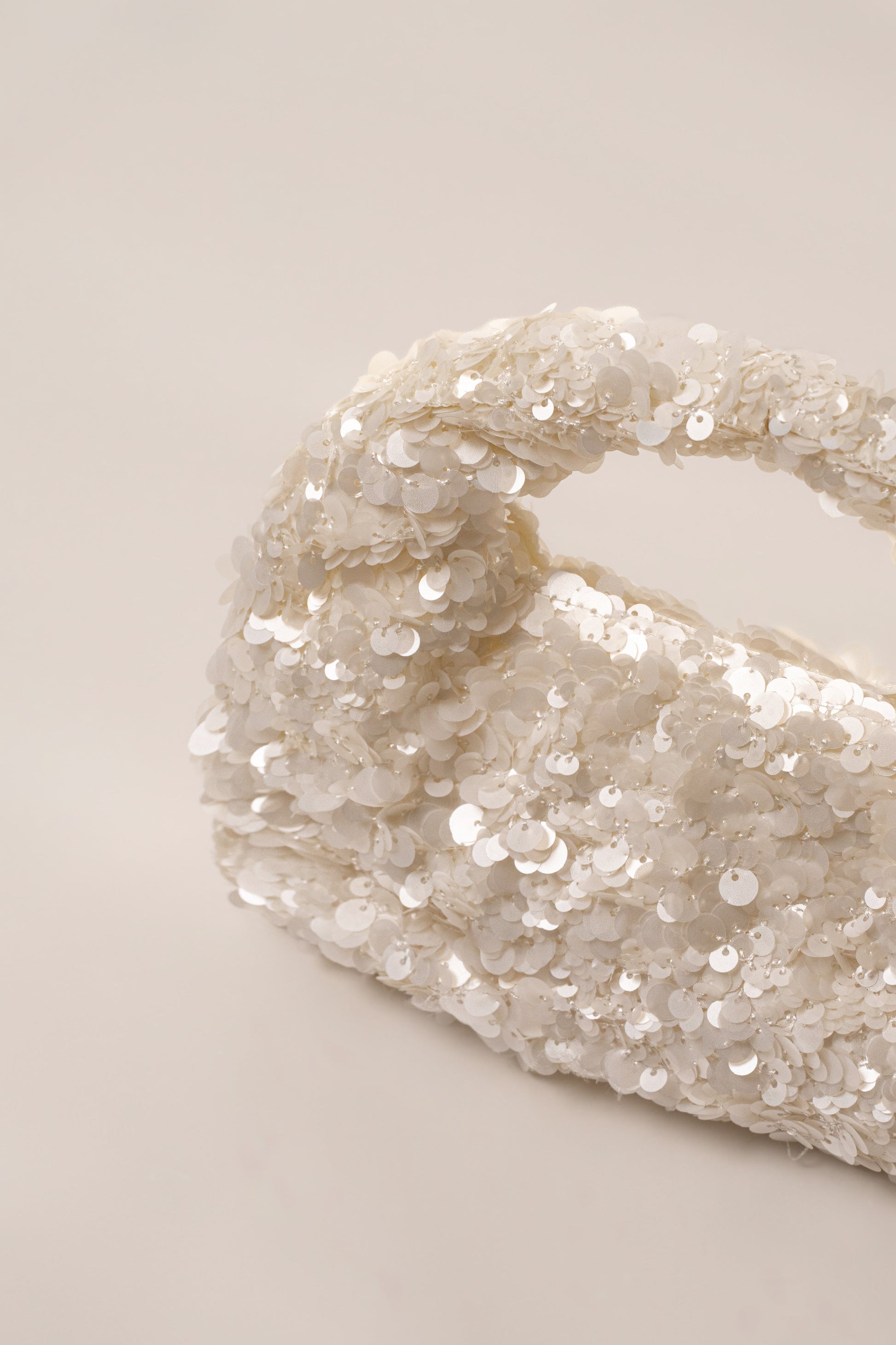 White Main Event Sequin Handbag JLUXLABEL