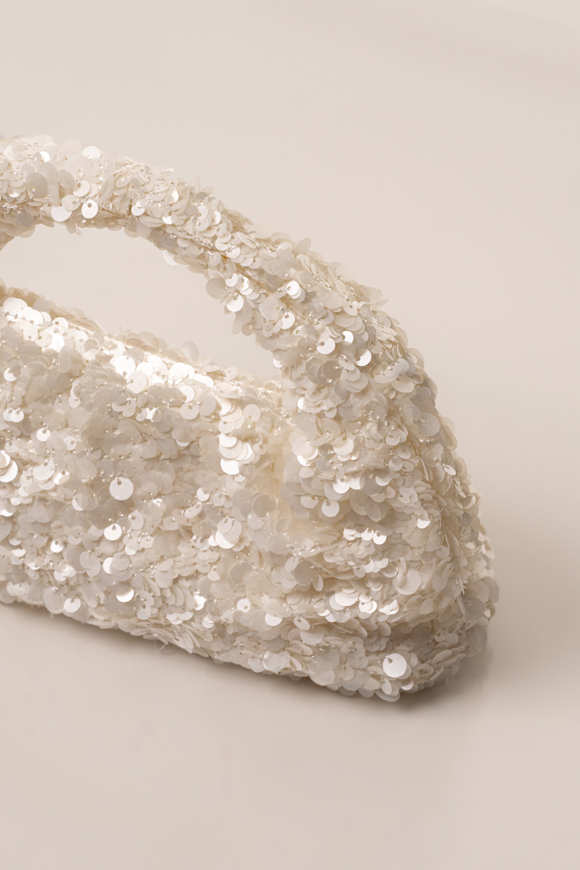 White Main Event Sequin Handbag JLUXLABEL