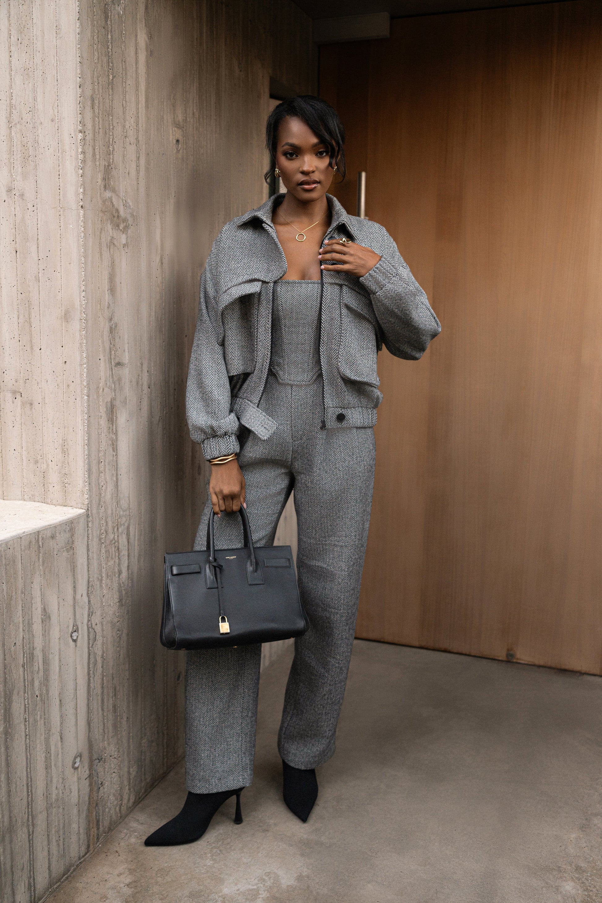 Classic Herringbone Trousers JLUXLABEL