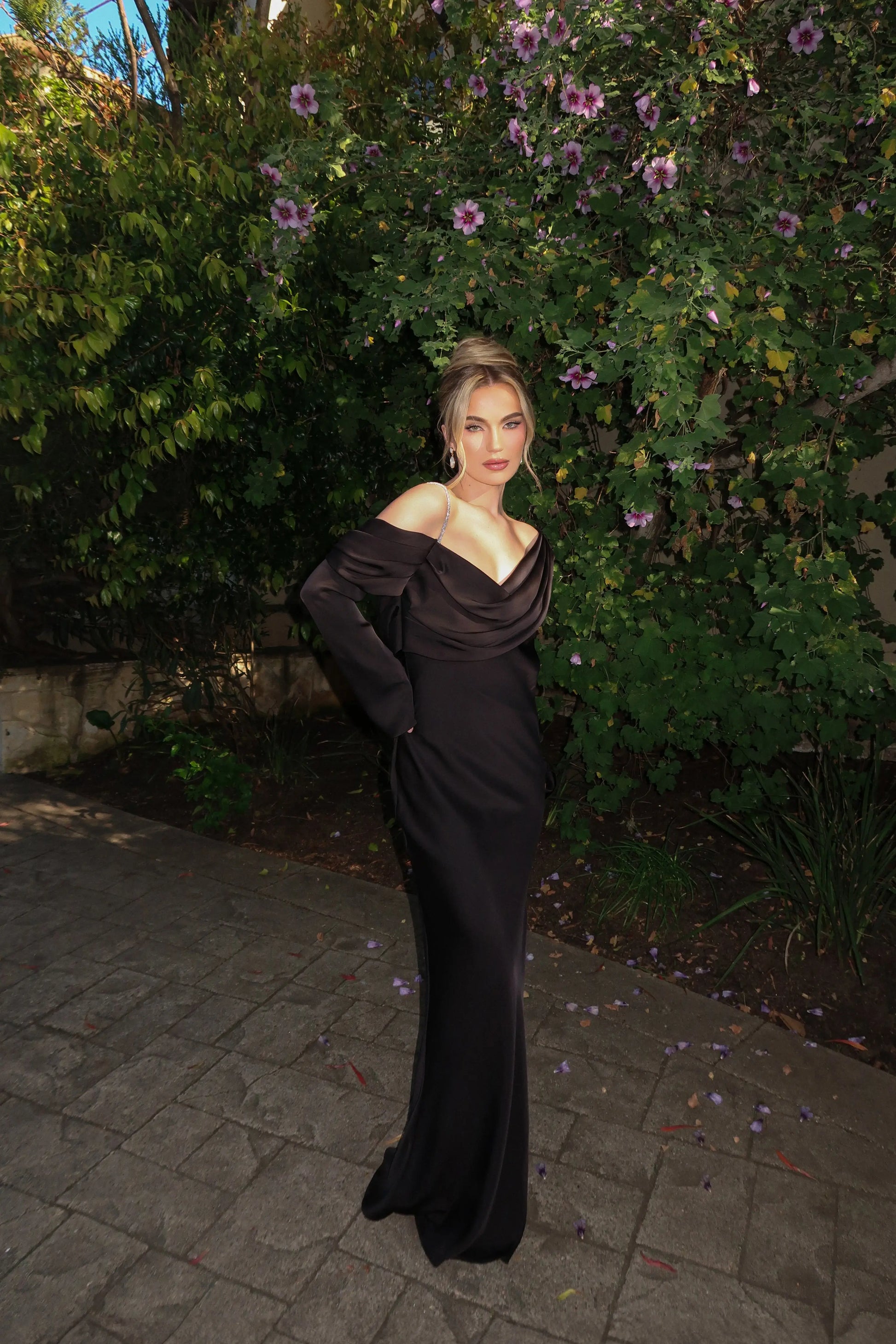Black One And Only Satin Dress JLUXLABEL