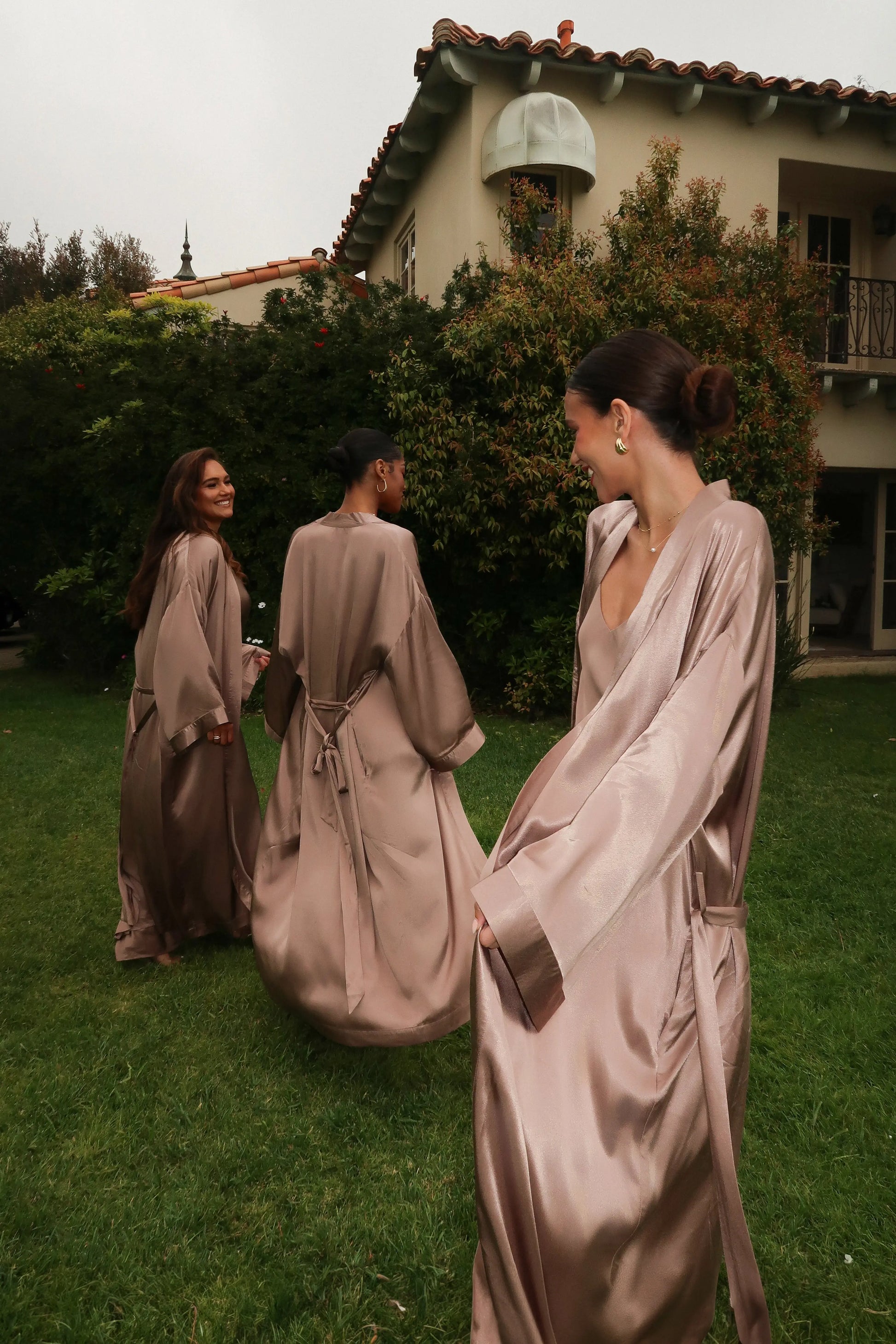 Bronze Forever And Always Satin Robe JLUXLABEL