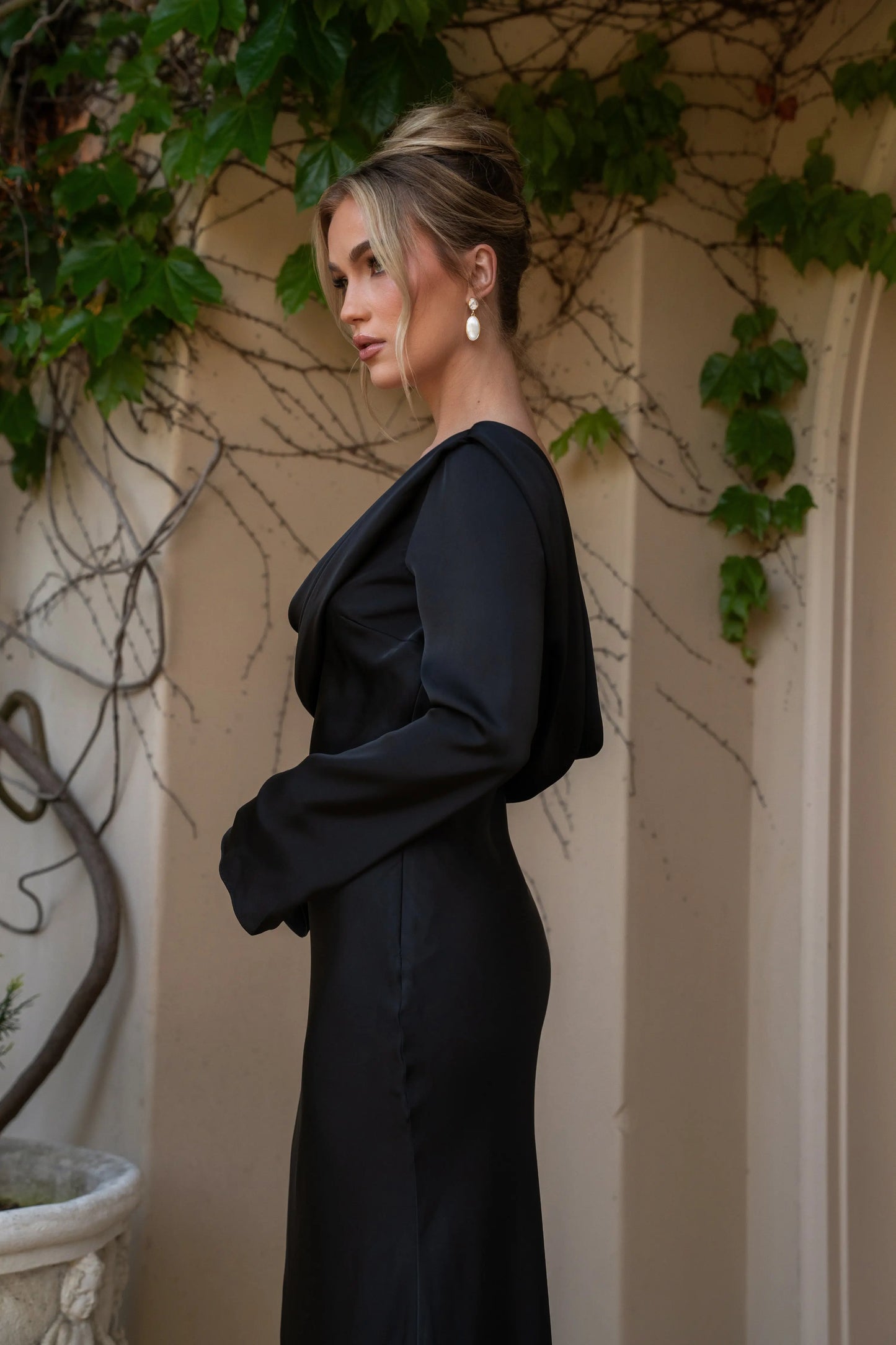 Black One And Only Satin Dress JLUXLABEL