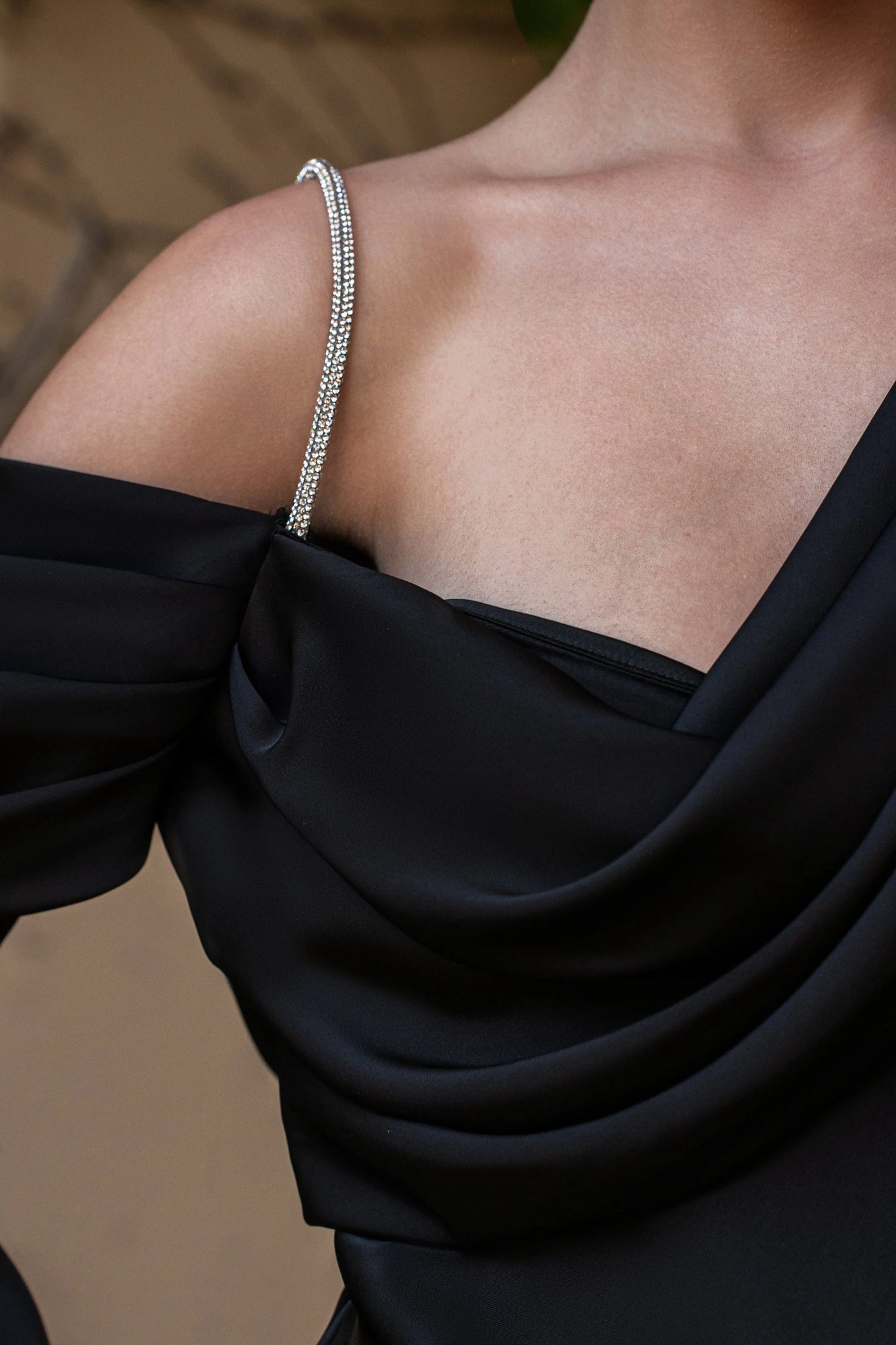 Black One And Only Satin Dress JLUXLABEL