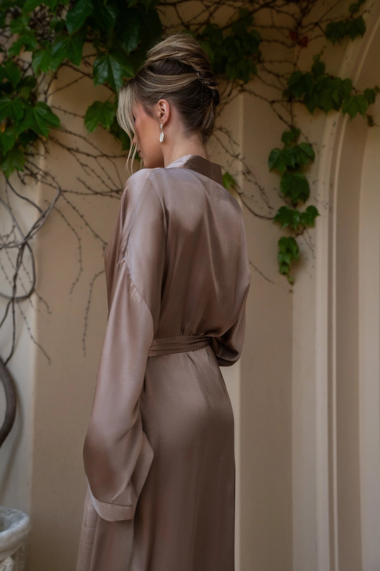 Bronze Forever And Always Satin Robe JLUXLABEL