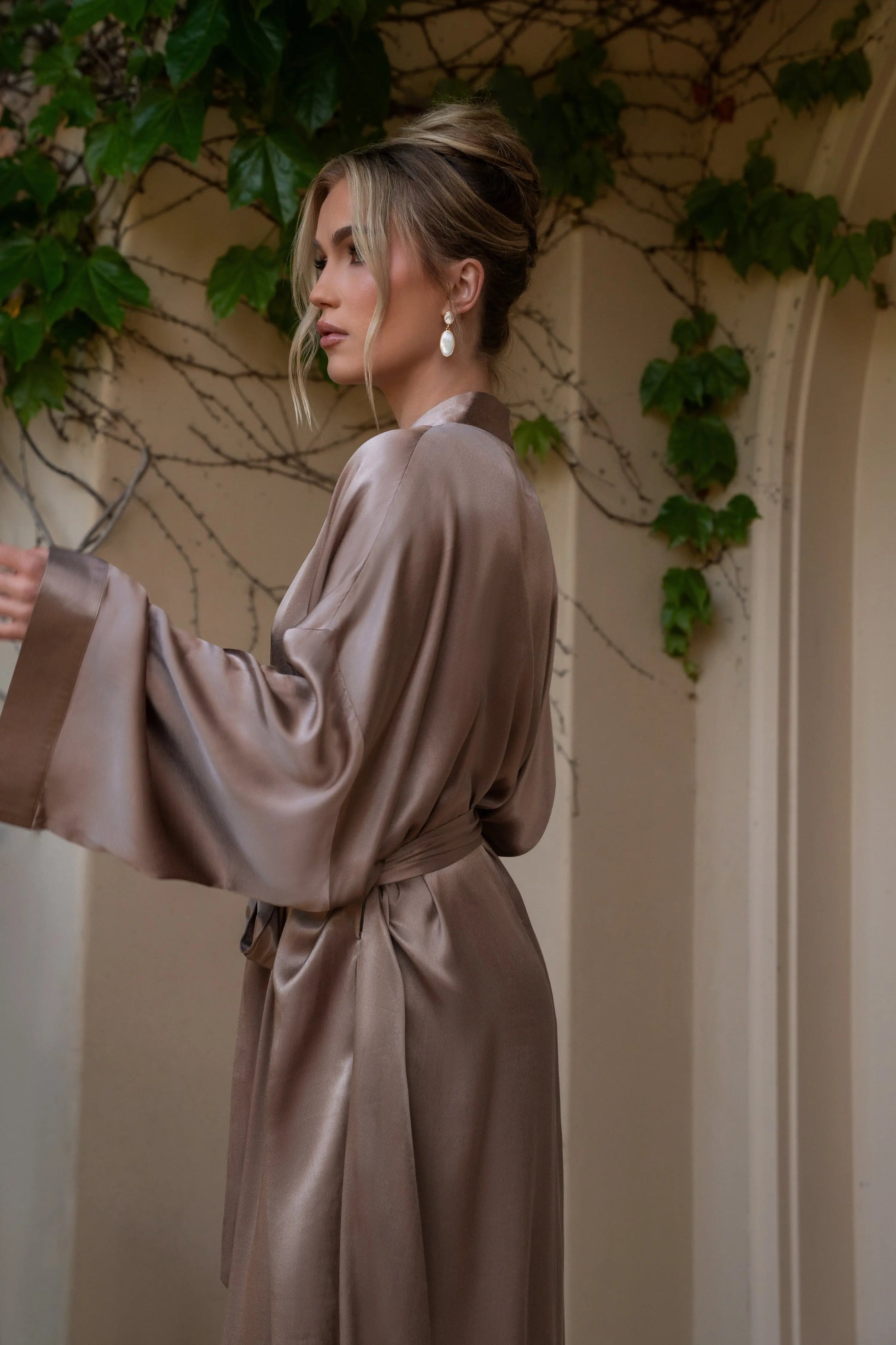 Bronze Forever And Always Satin Robe JLUXLABEL