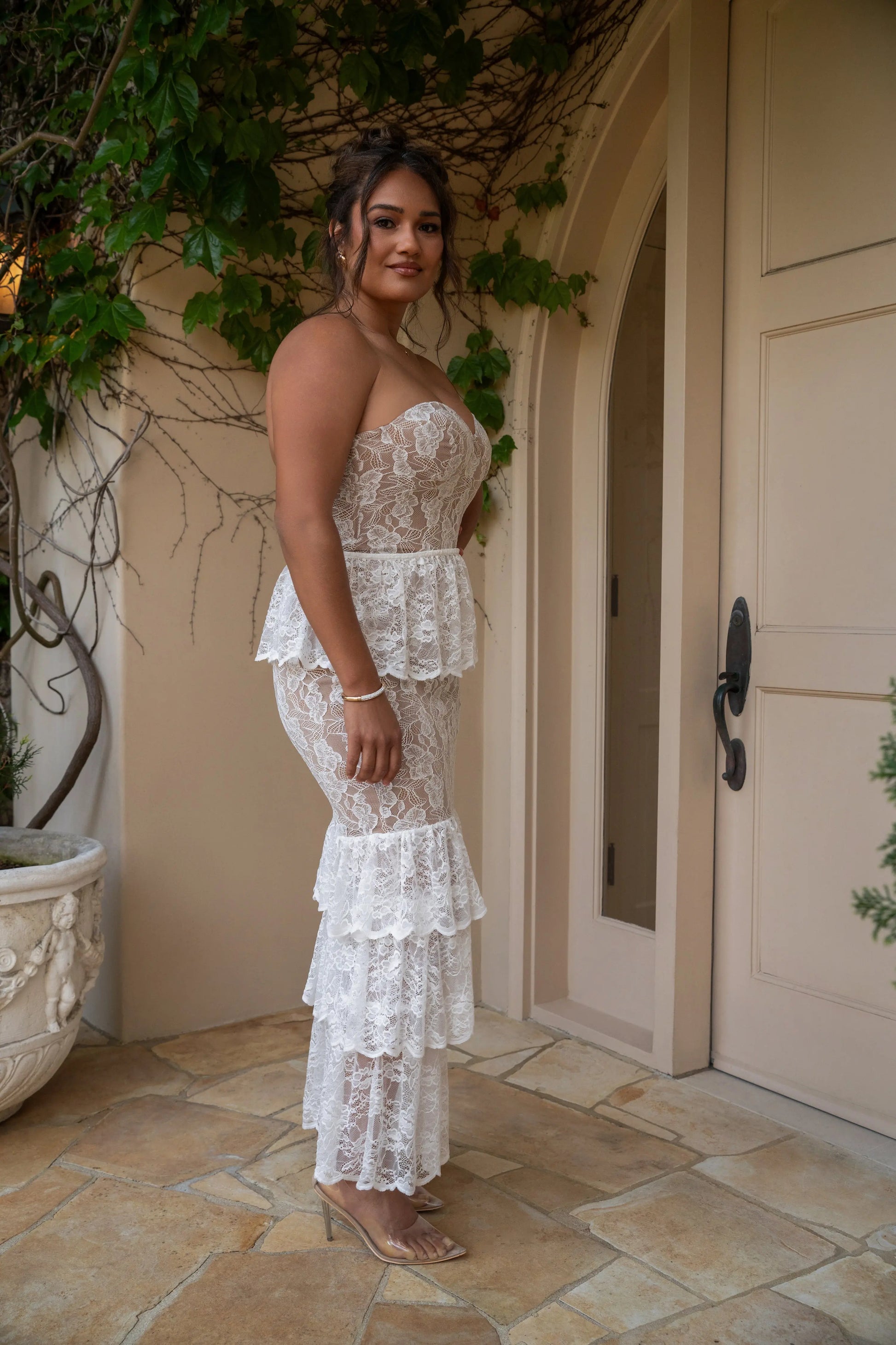 Ivory Fairytale Ending Lace Maxi Dress JLUXLABEL