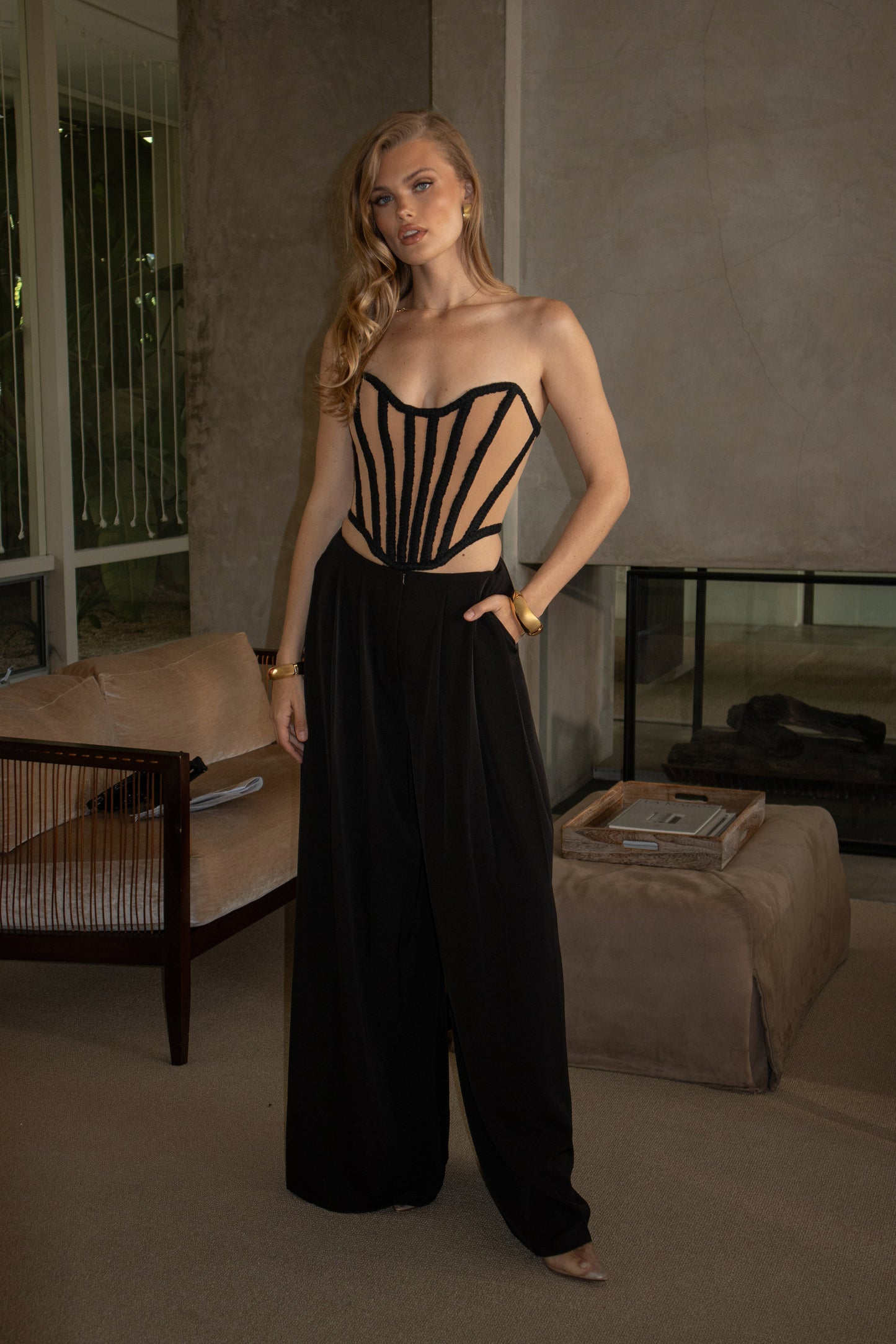Black Cassis Braided Corset