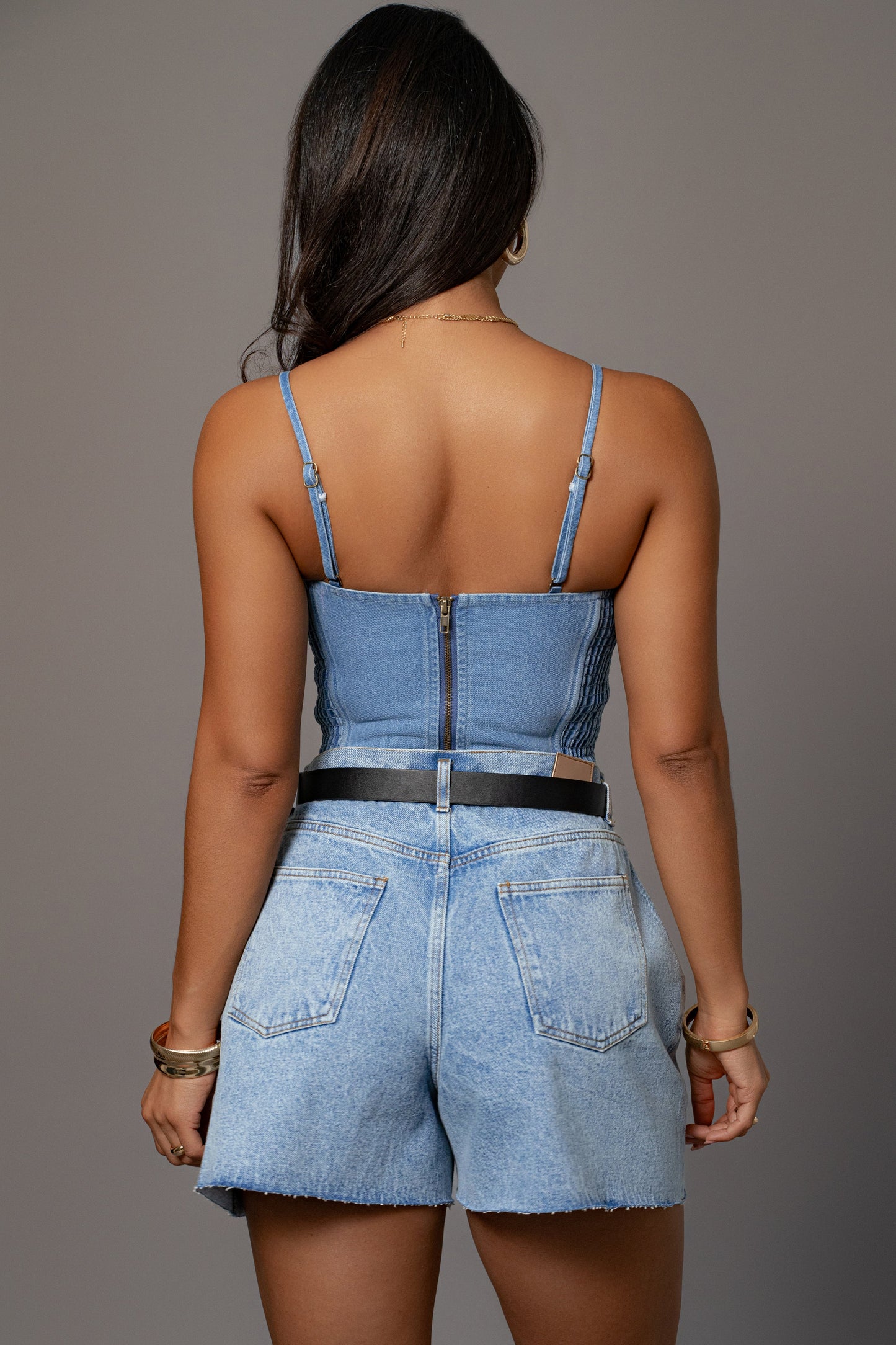 Medium Wash Denim Marsella Sweetheart Corset