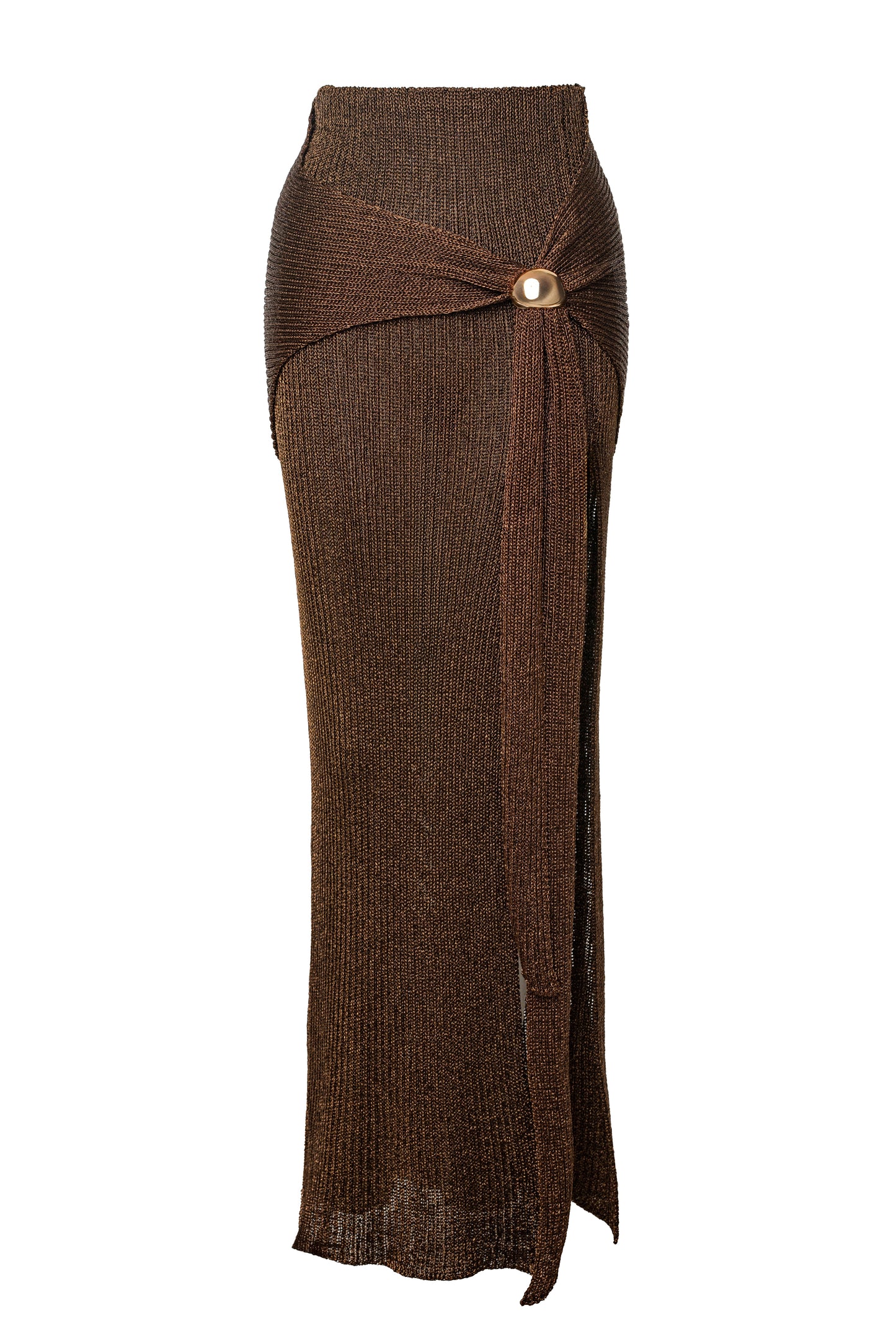 PRE-ORDER Bronze Hazel Metallic Wrap Skirt