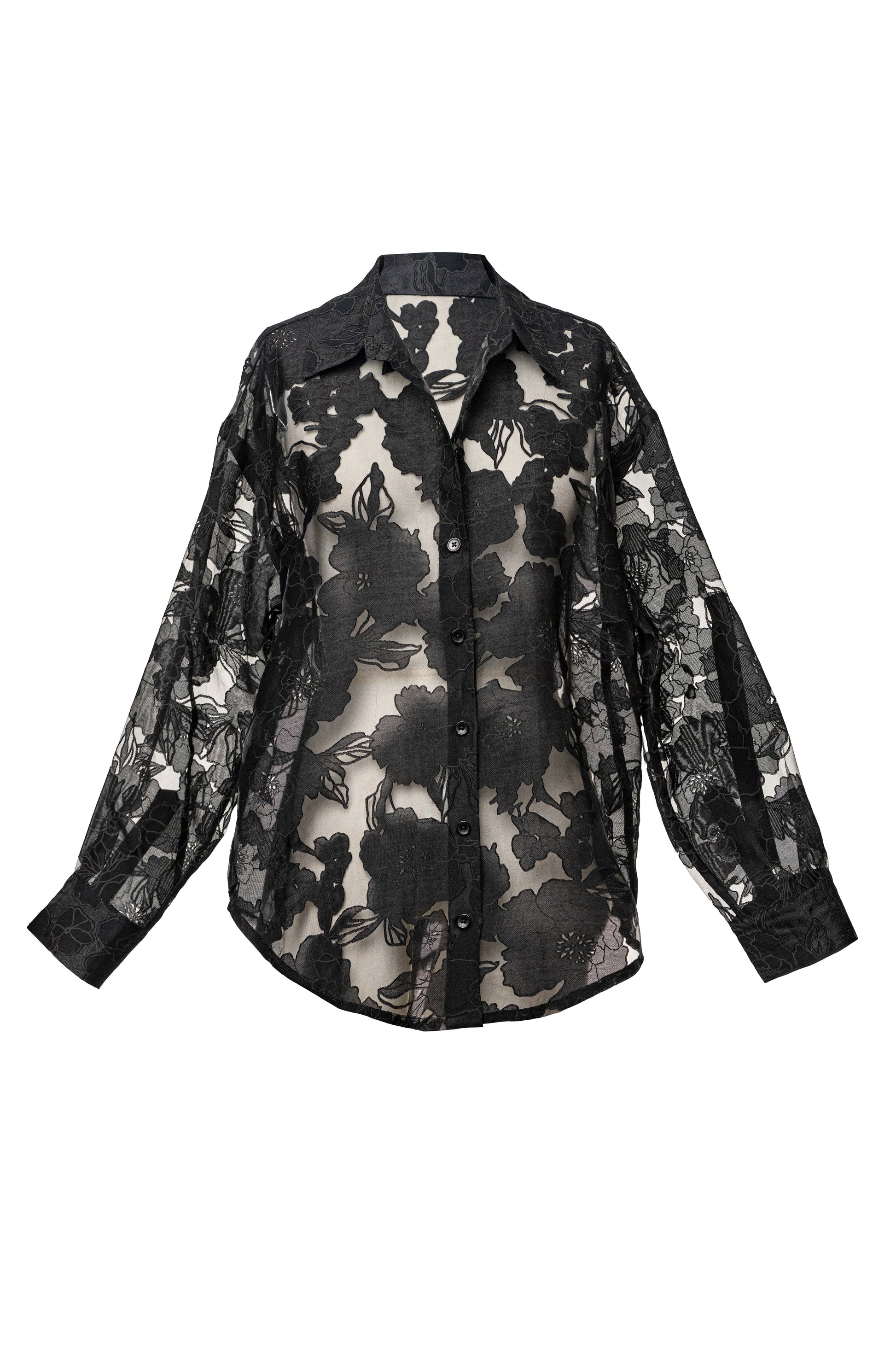 PRE-ORDER Black Organza Floral Blouse JLUXLABEL