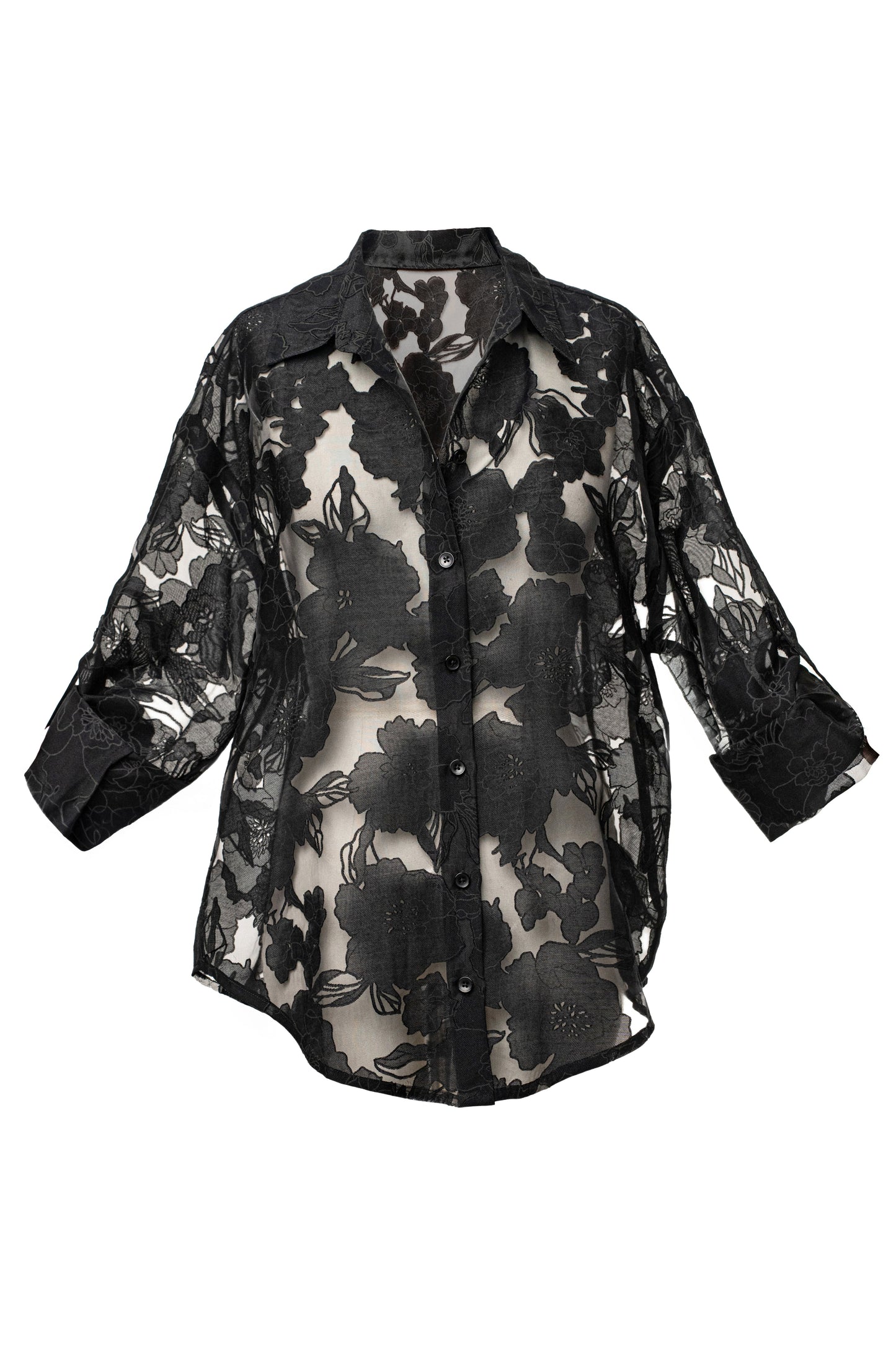 PRE-ORDER Black Organza Floral Blouse JLUXLABEL