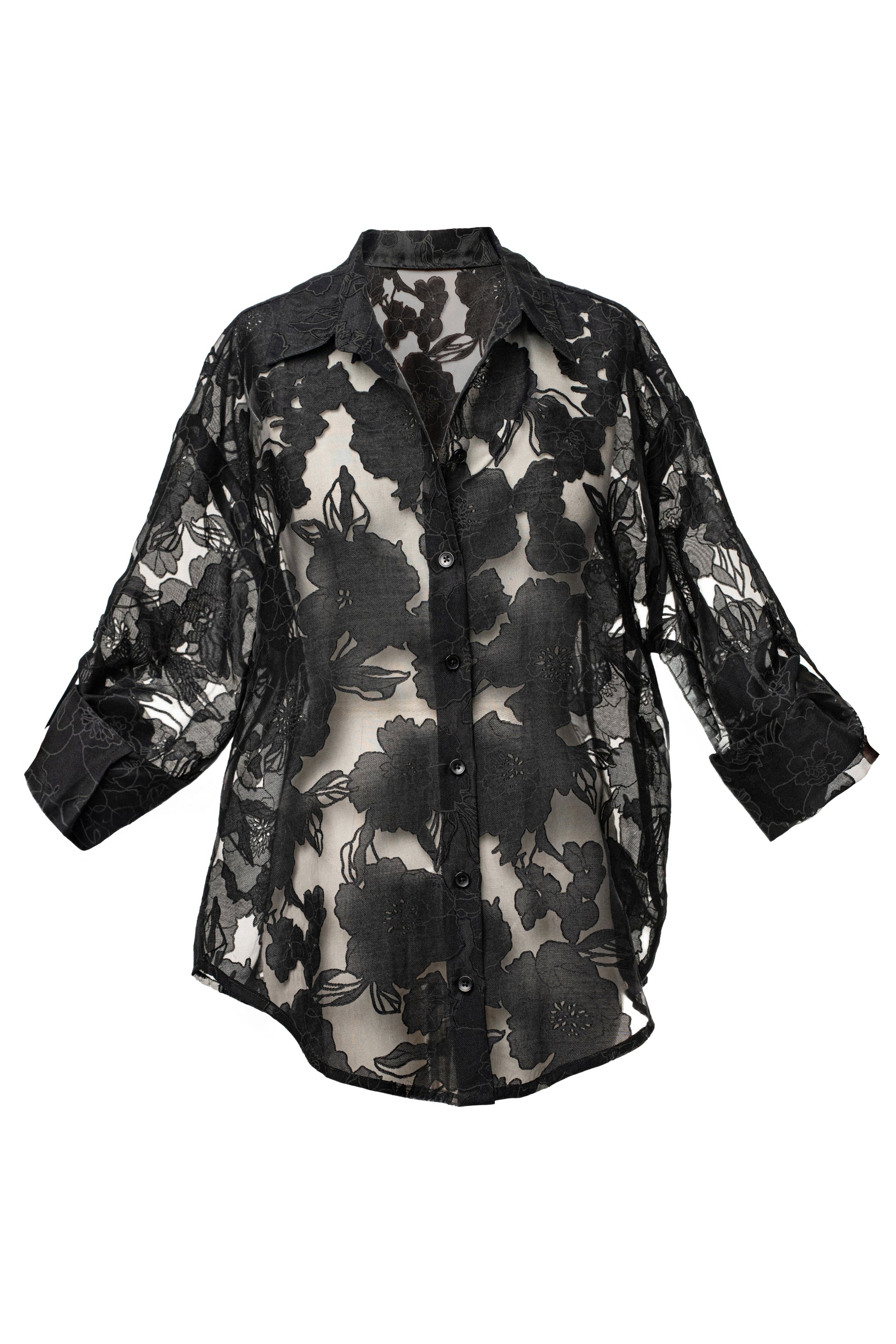 PRE-ORDER Black Organza Floral Blouse JLUXLABEL