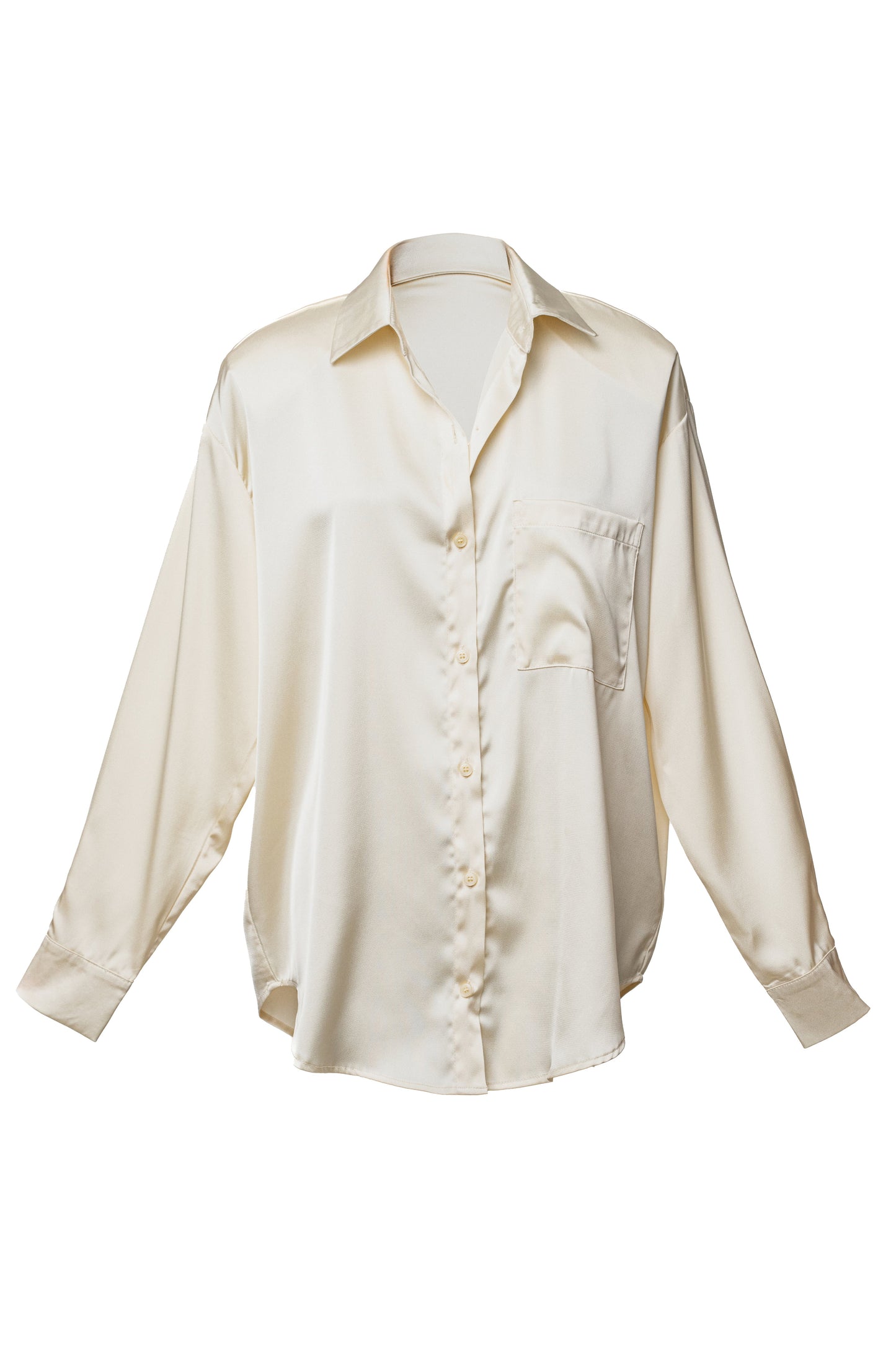 Ivory Island Ease Collared Satin Top JLUXLABEL